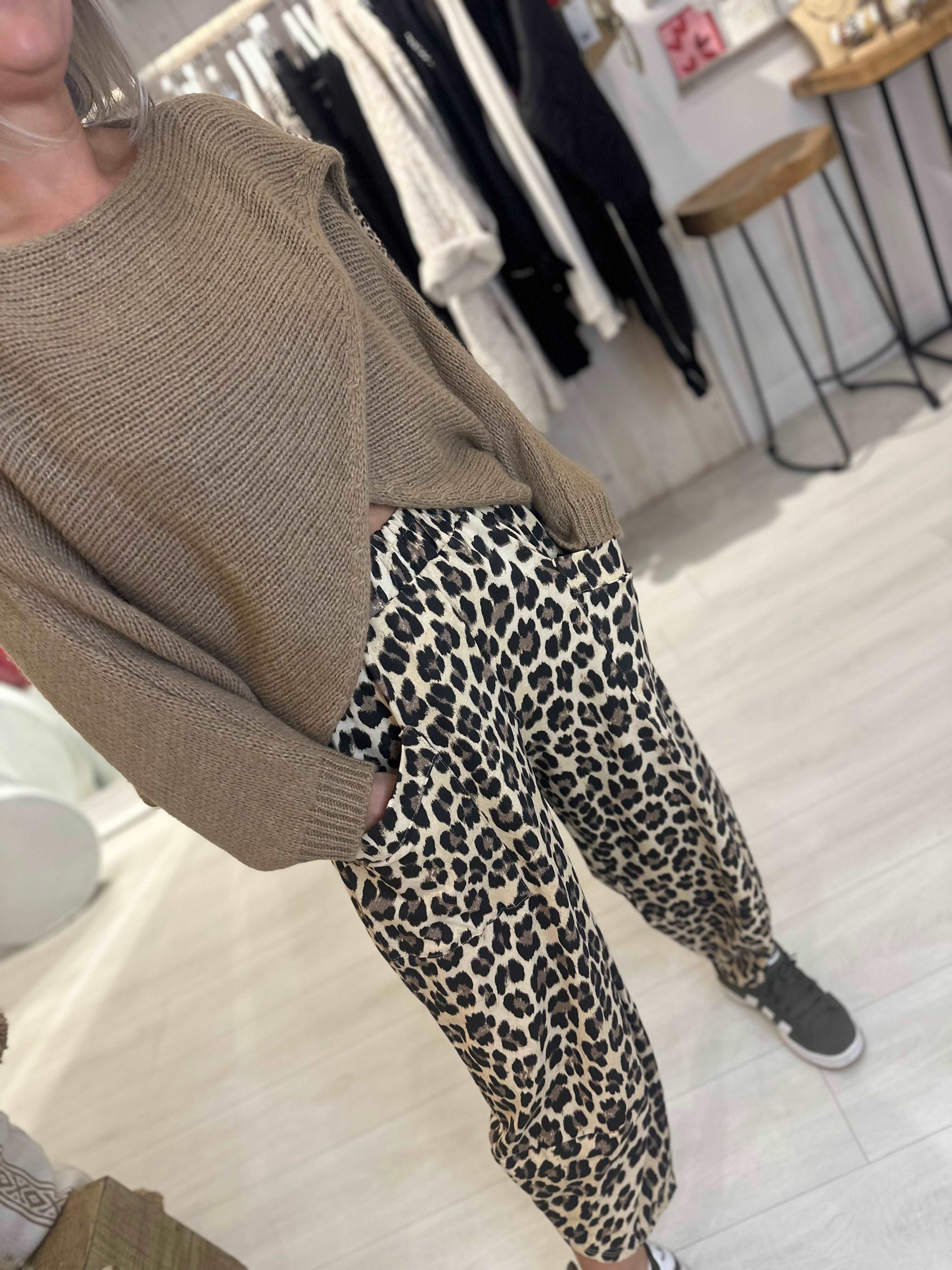 Leopard Cocoon Style Trousers