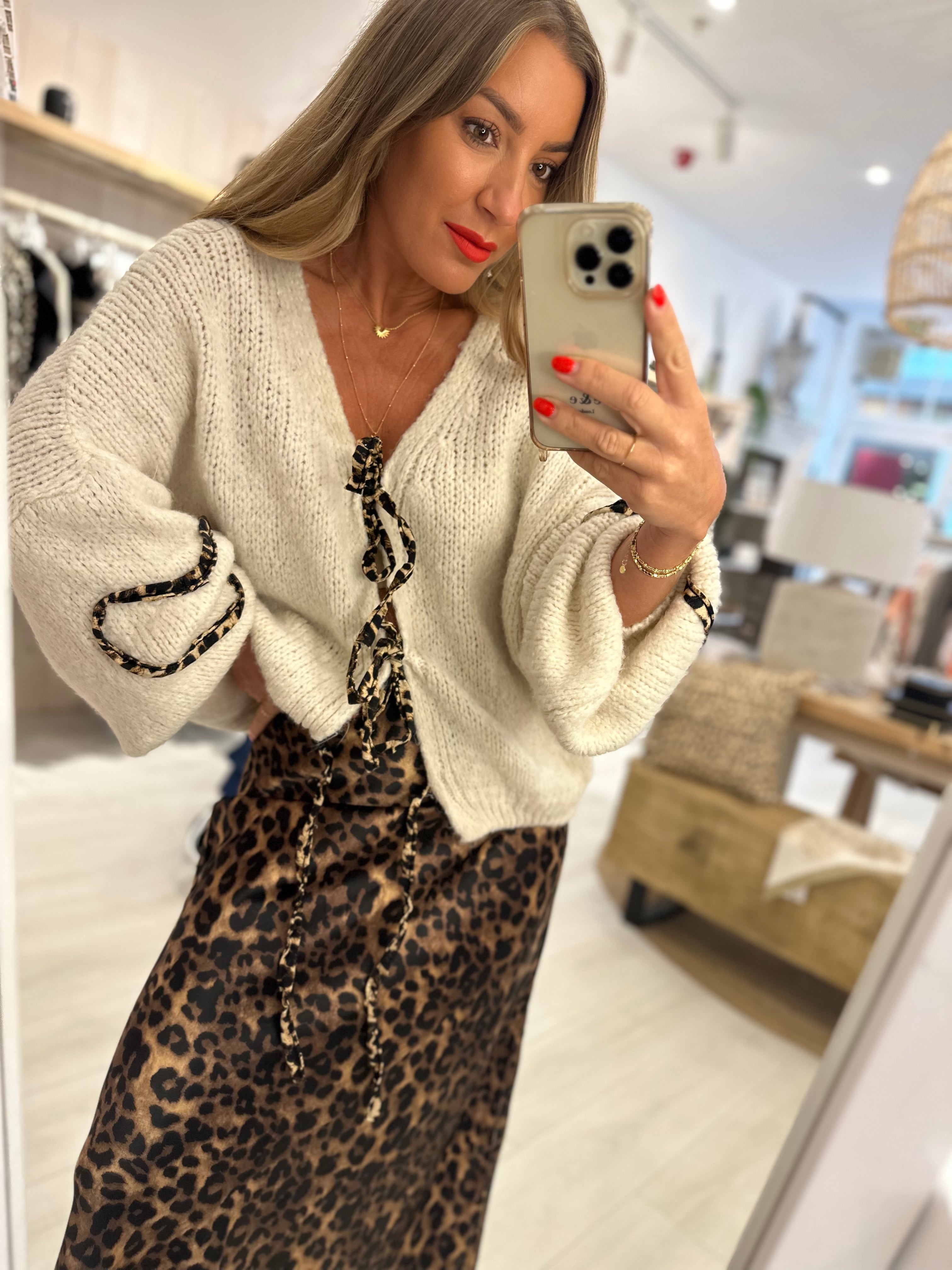 Leopard Love Knitted Cardigan