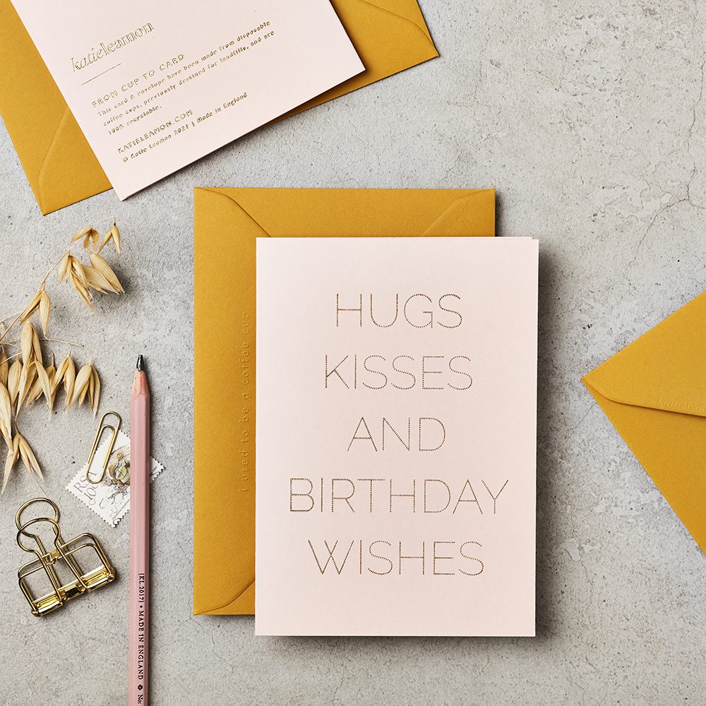 HUGS, KISSES & BIRTHDAY WISHES UPCYCLED CARD