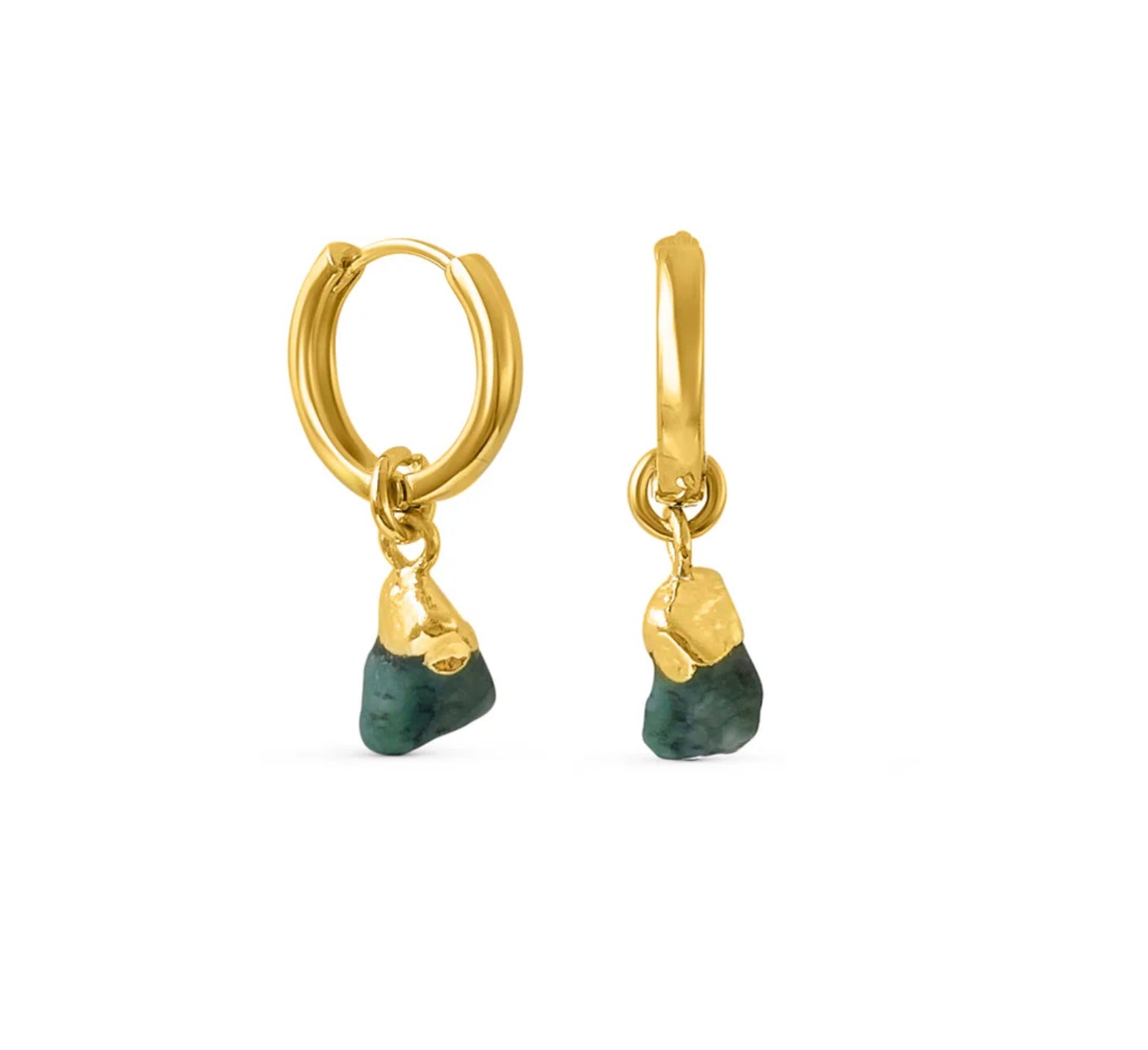 Mohica Raw Emerald hoops