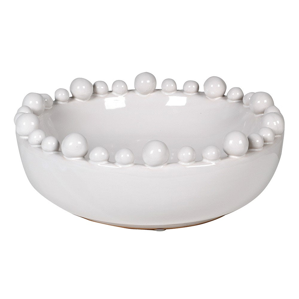 White Bobble Edged Bowl