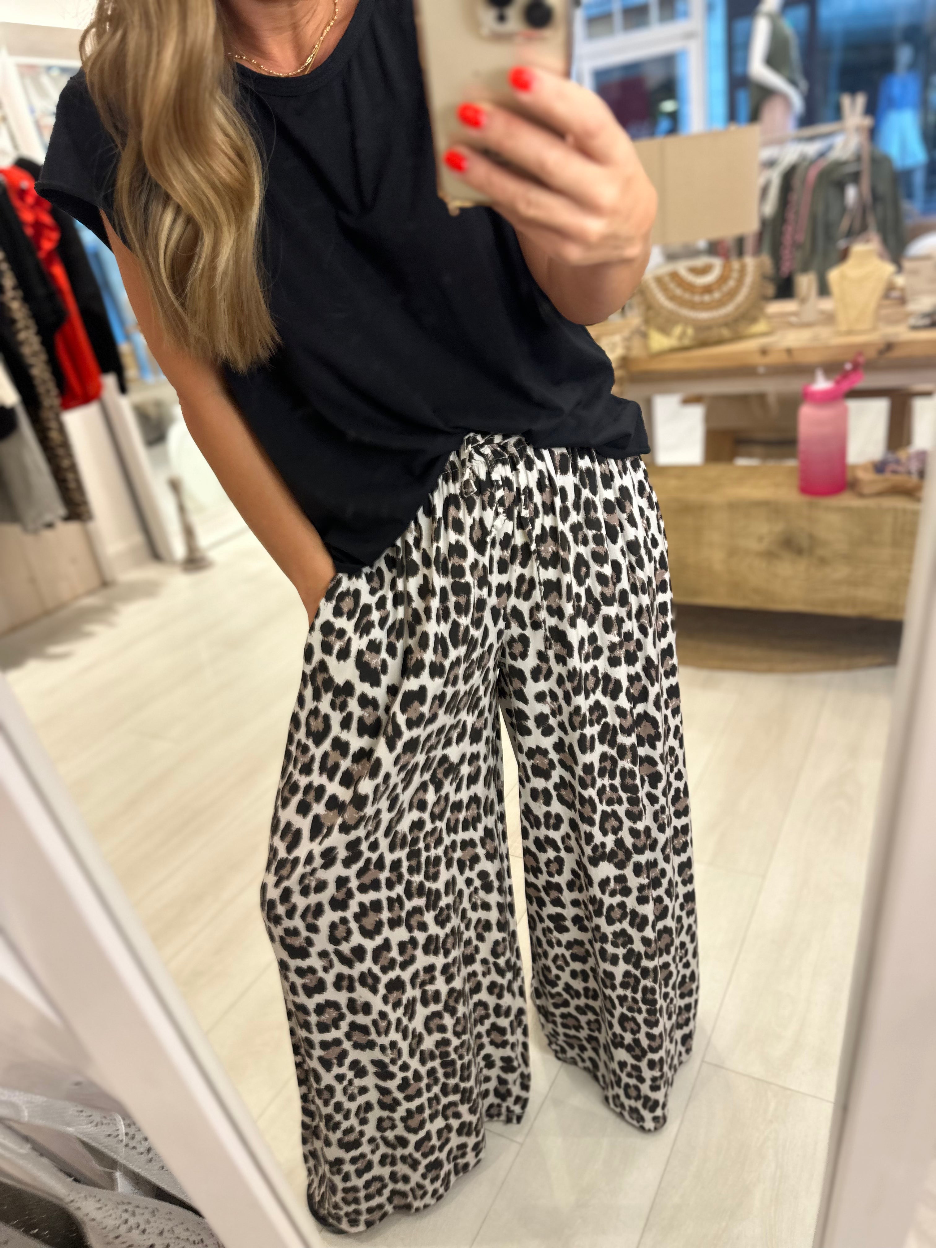 Anya Relaxed Leopard Print Trousers