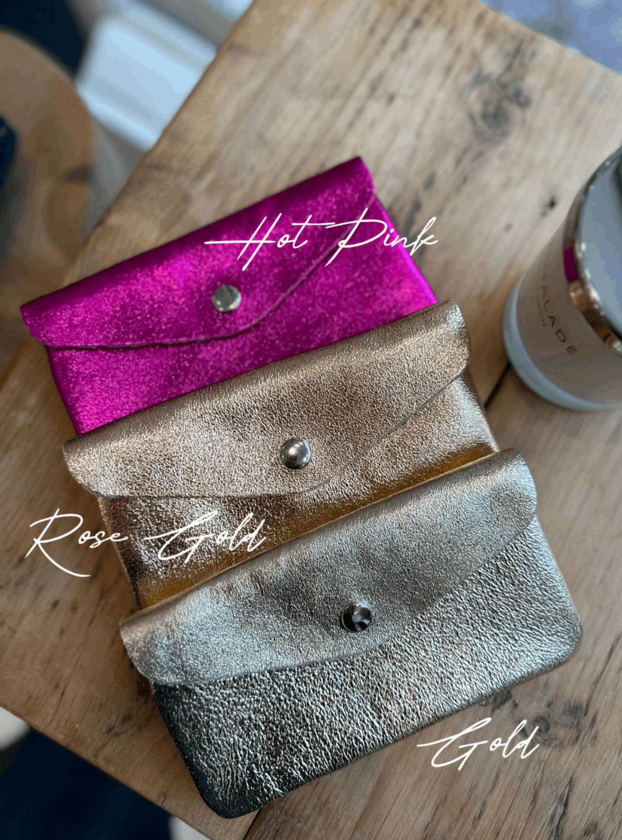 Metallic leather coin purse