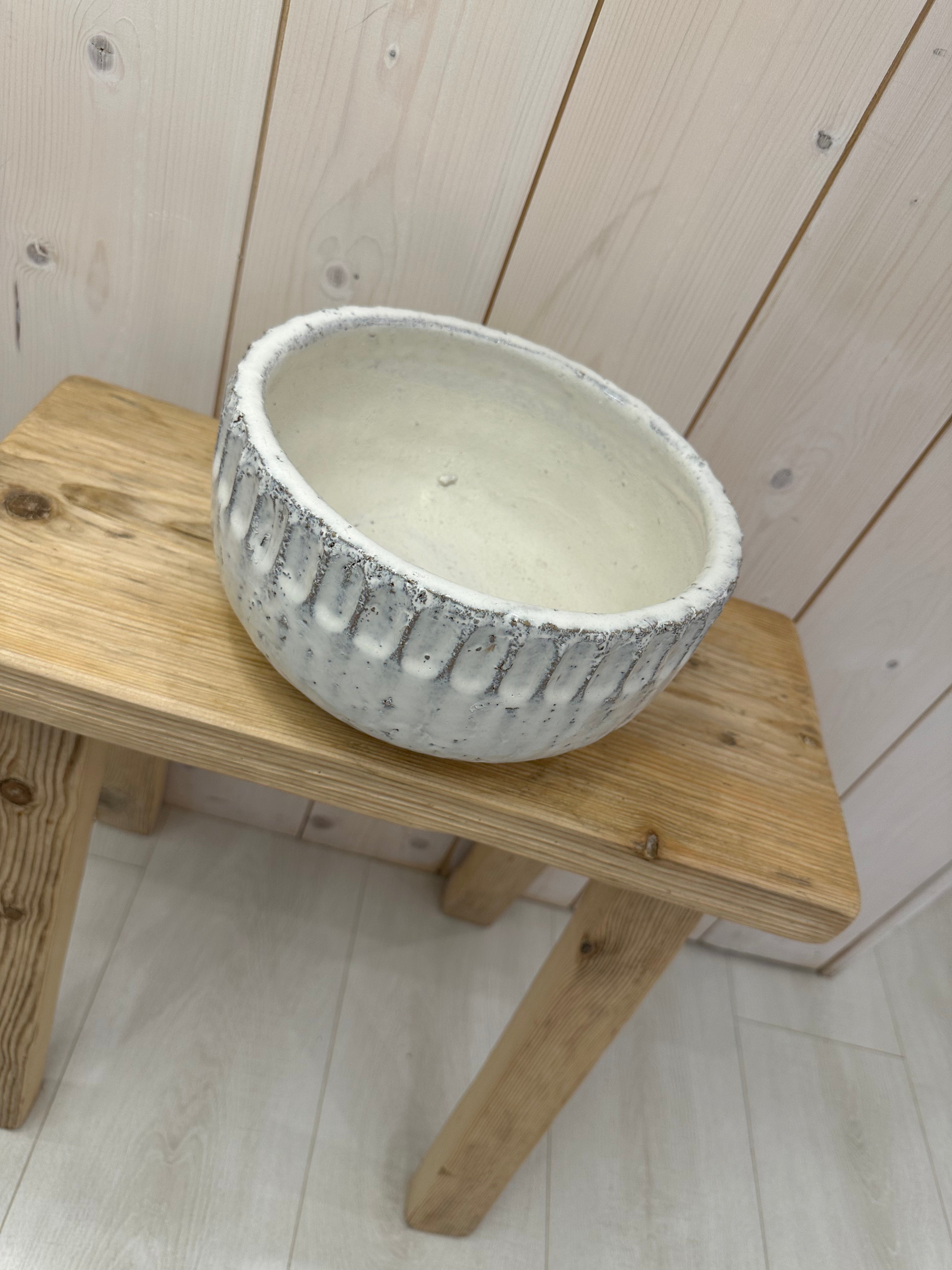 Aged Cream Decorative Bowl