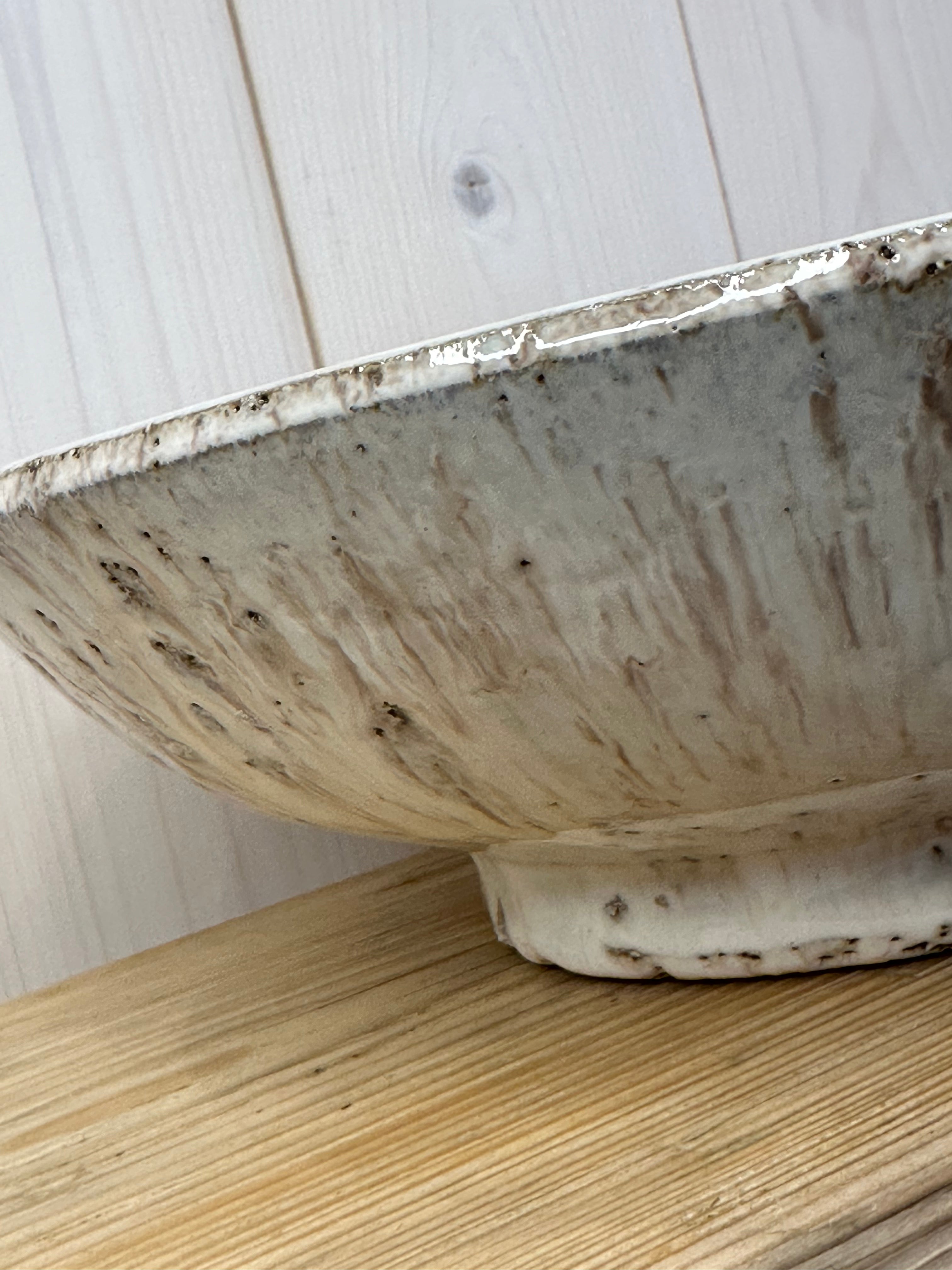 Aged Cream Decorative Bowl - Large