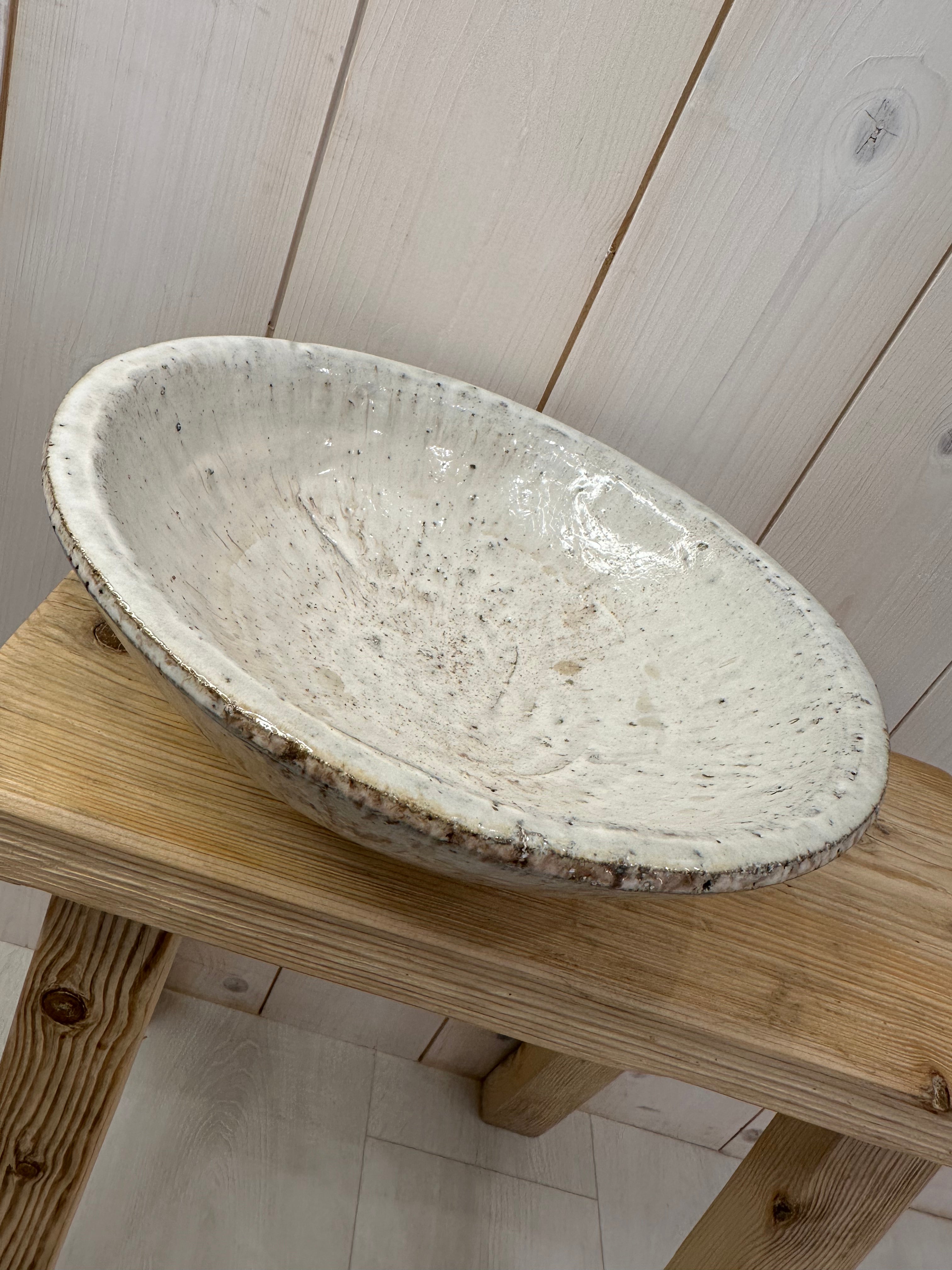 Aged Cream Decorative Bowl - Large