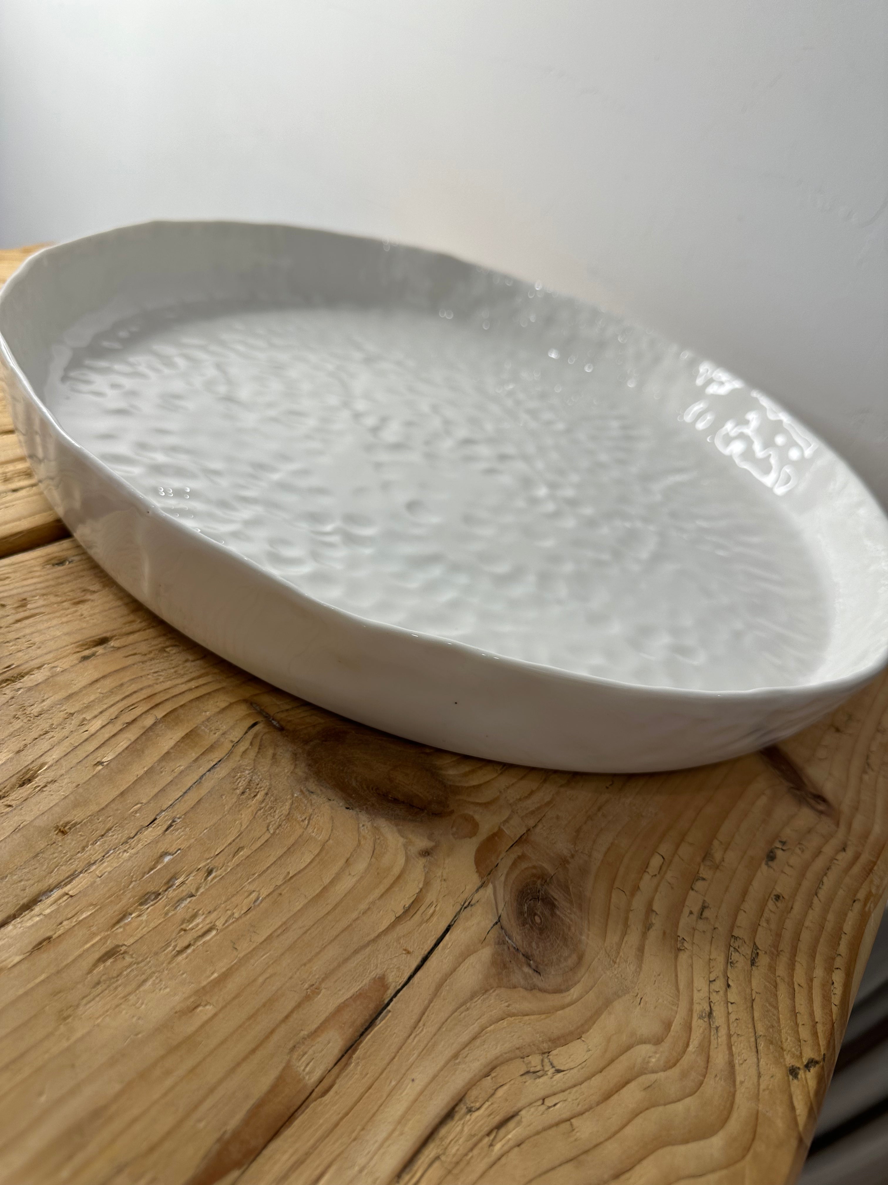 White Ceramic Artisan Serving Platter