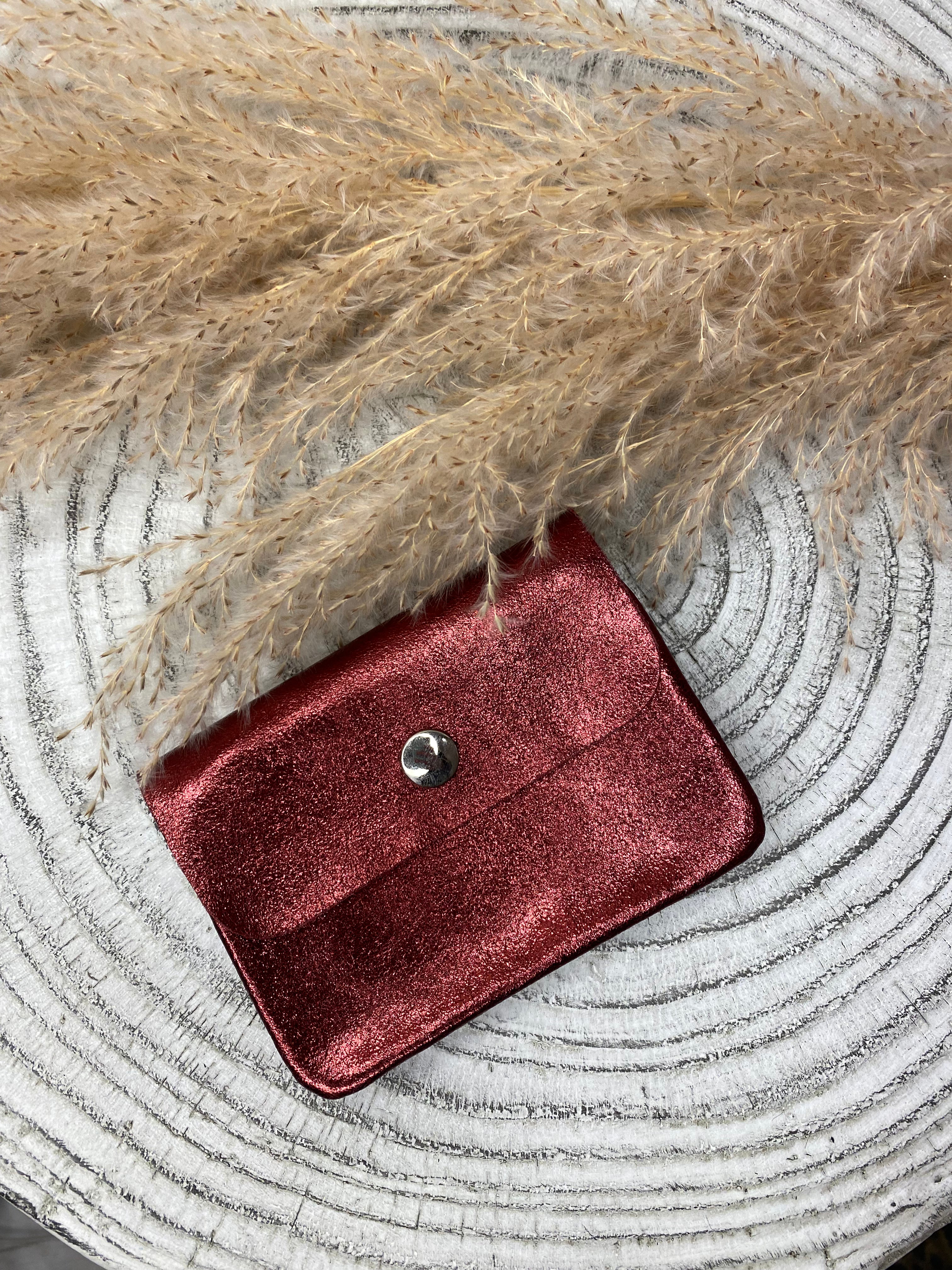 Metallic Mini Leather Coin Purse