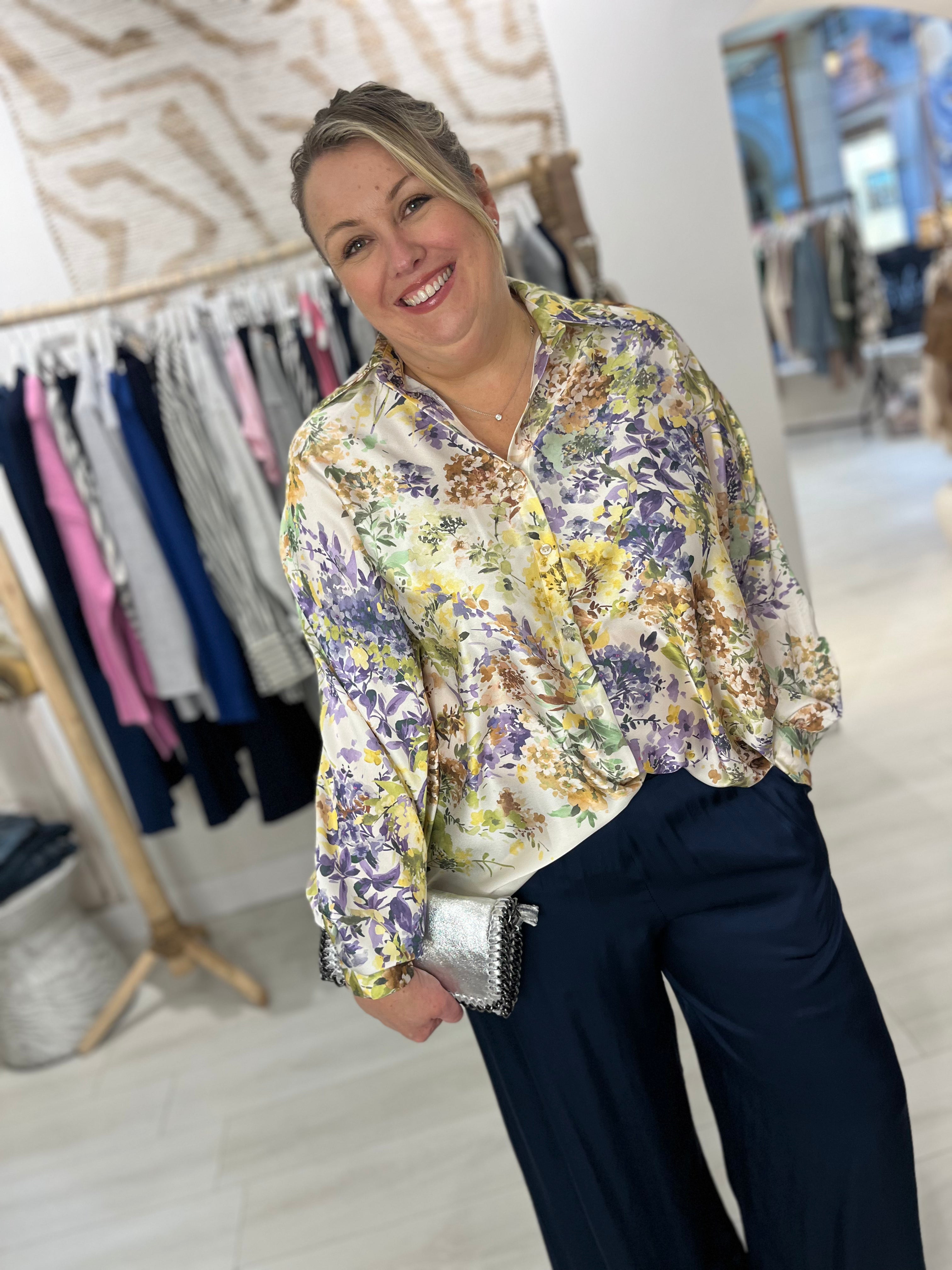 Florence Satin Floral Shirt