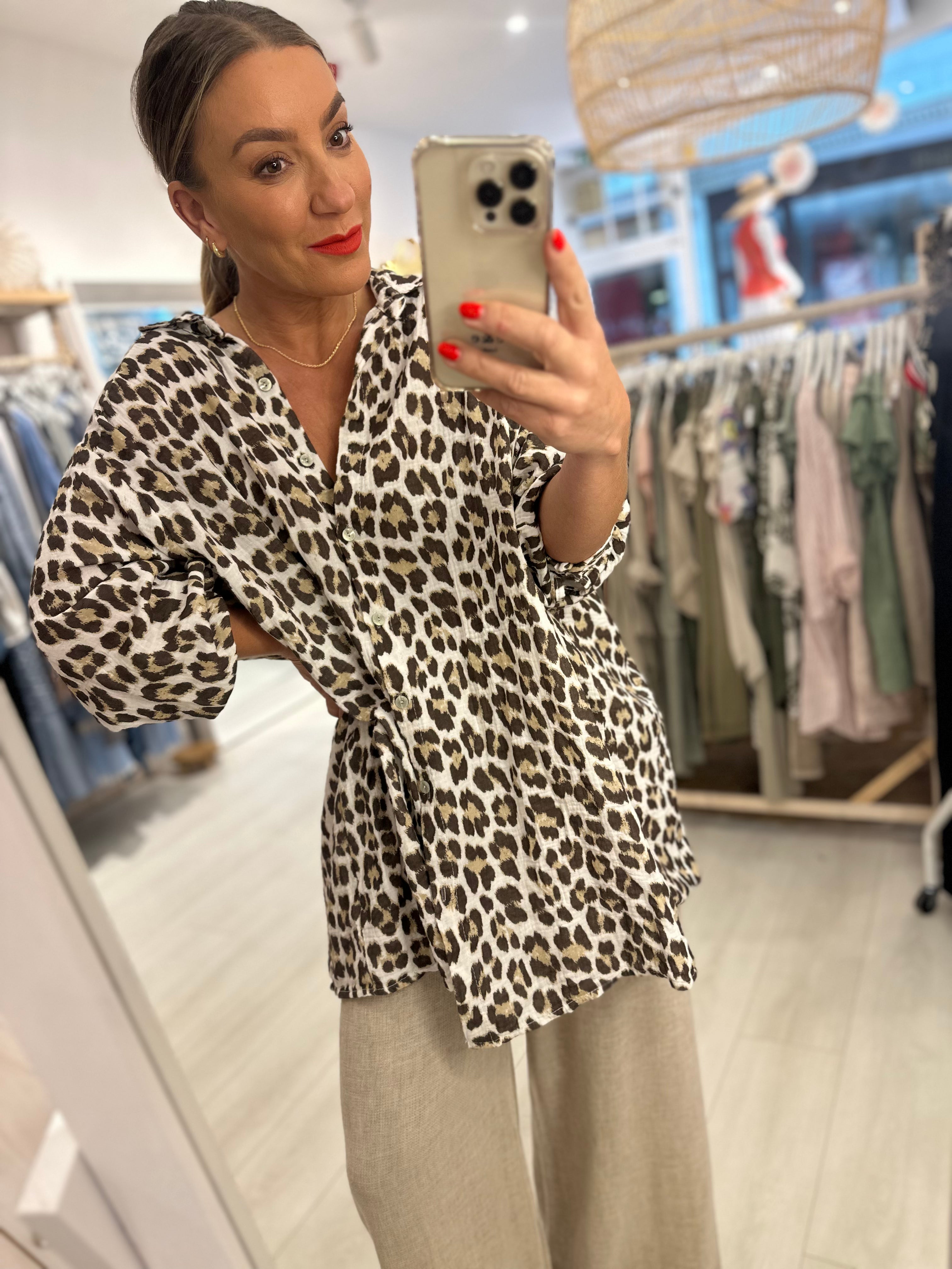 Azalea Leopard Print Shirt