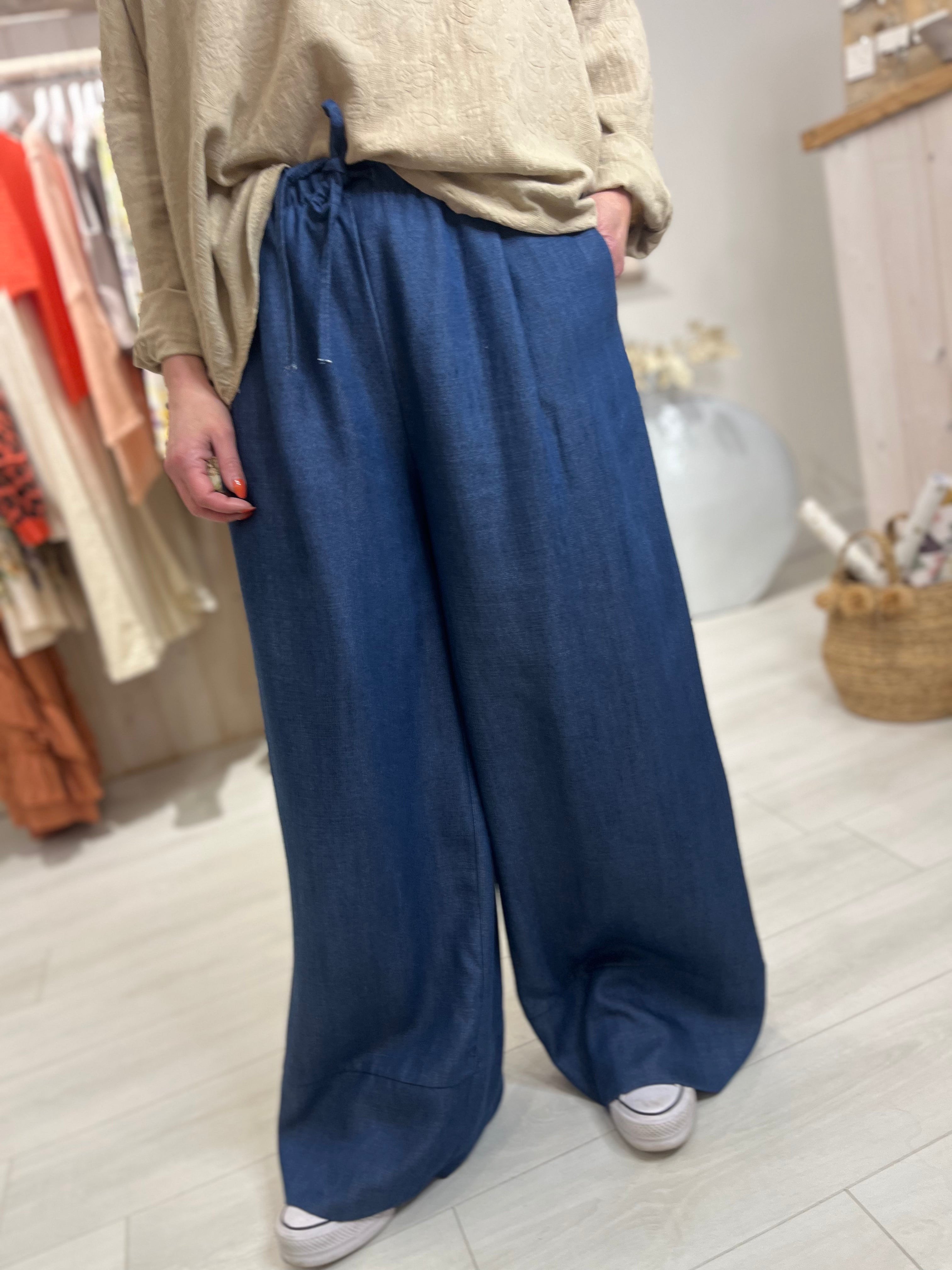 Denim Wide Leg Trousers