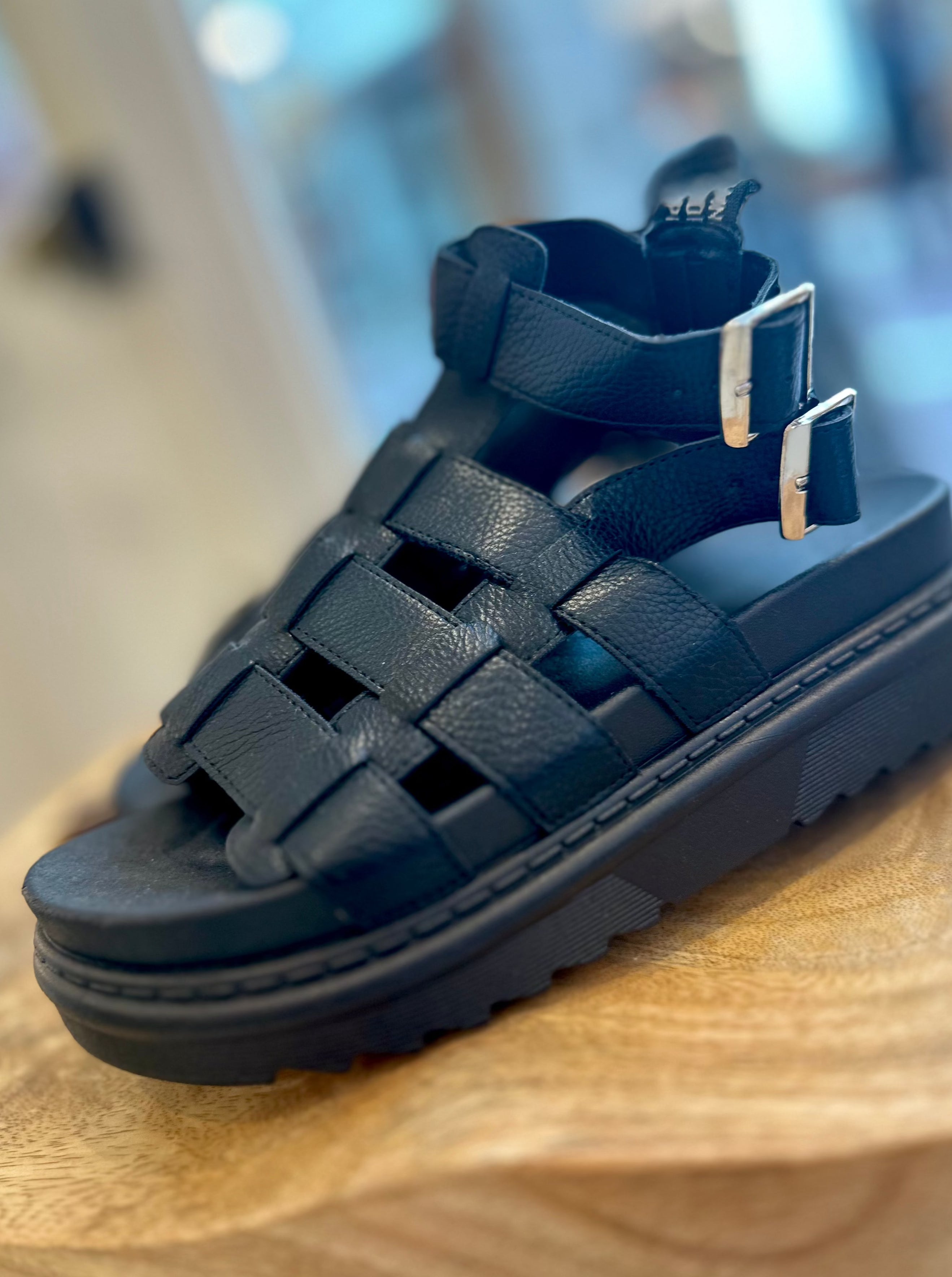 Black Caged Toe Sandals