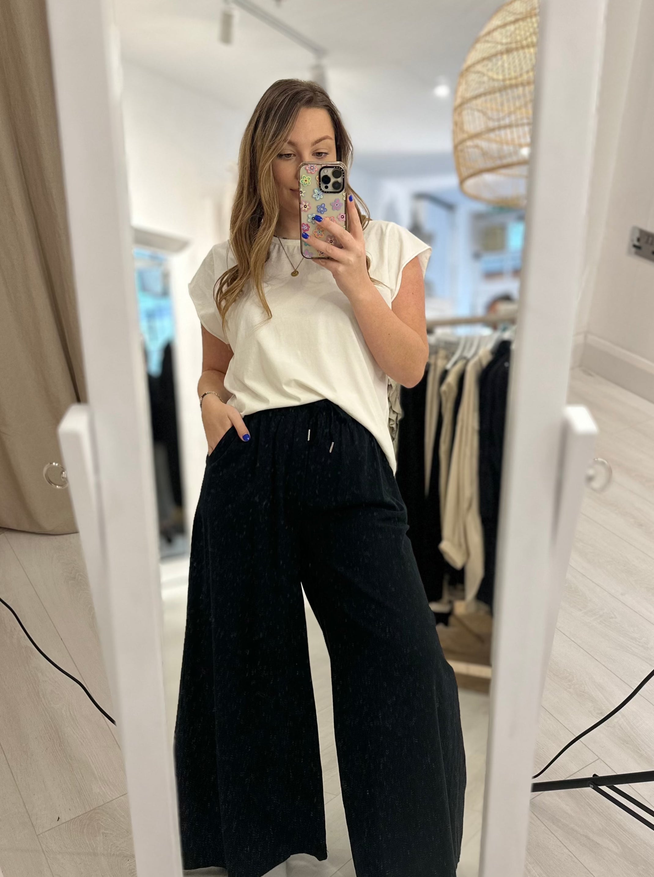 Damara Wide Leg Linen Mix Trousers