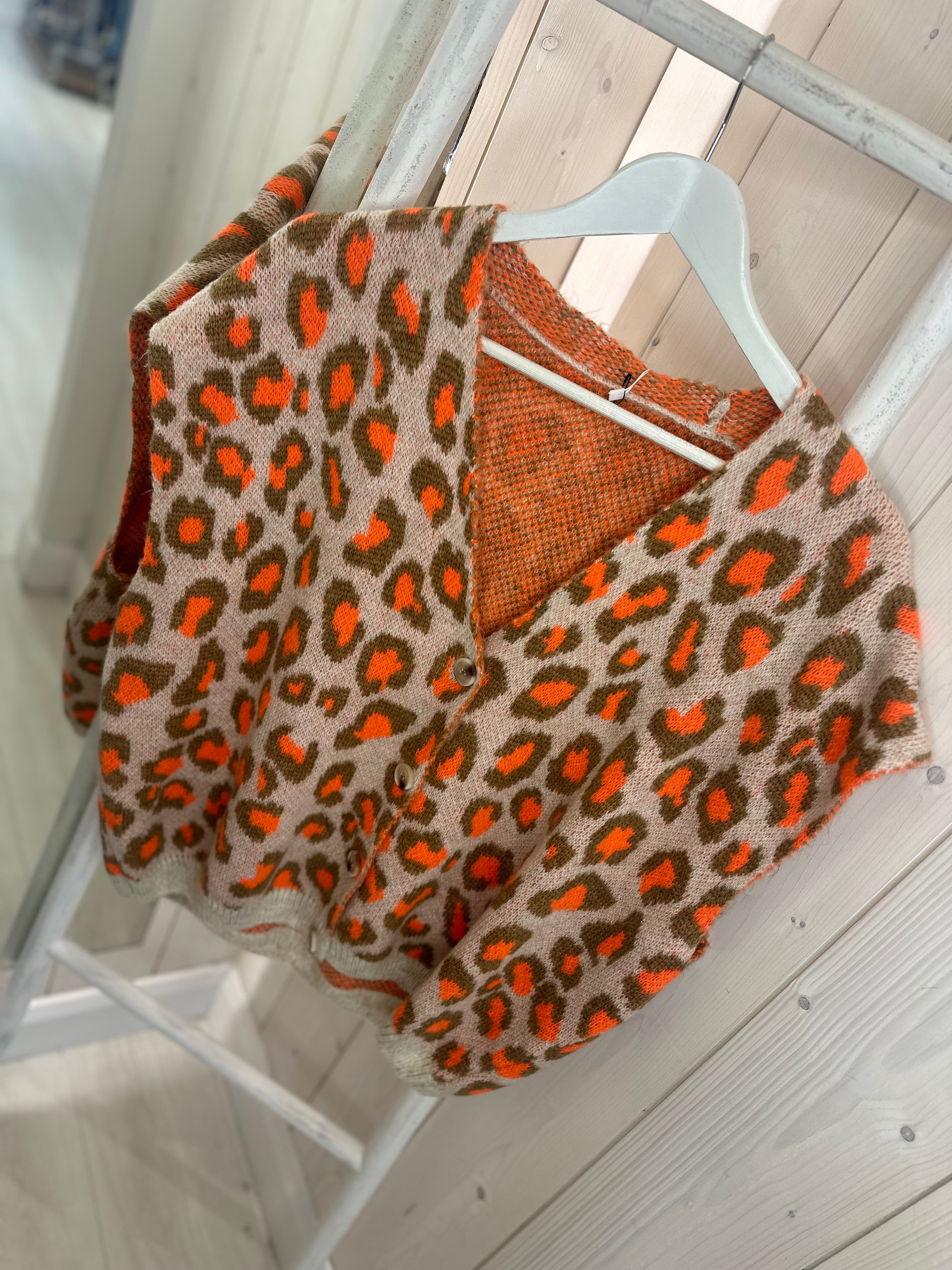 Gem Leopard Knit Button Front