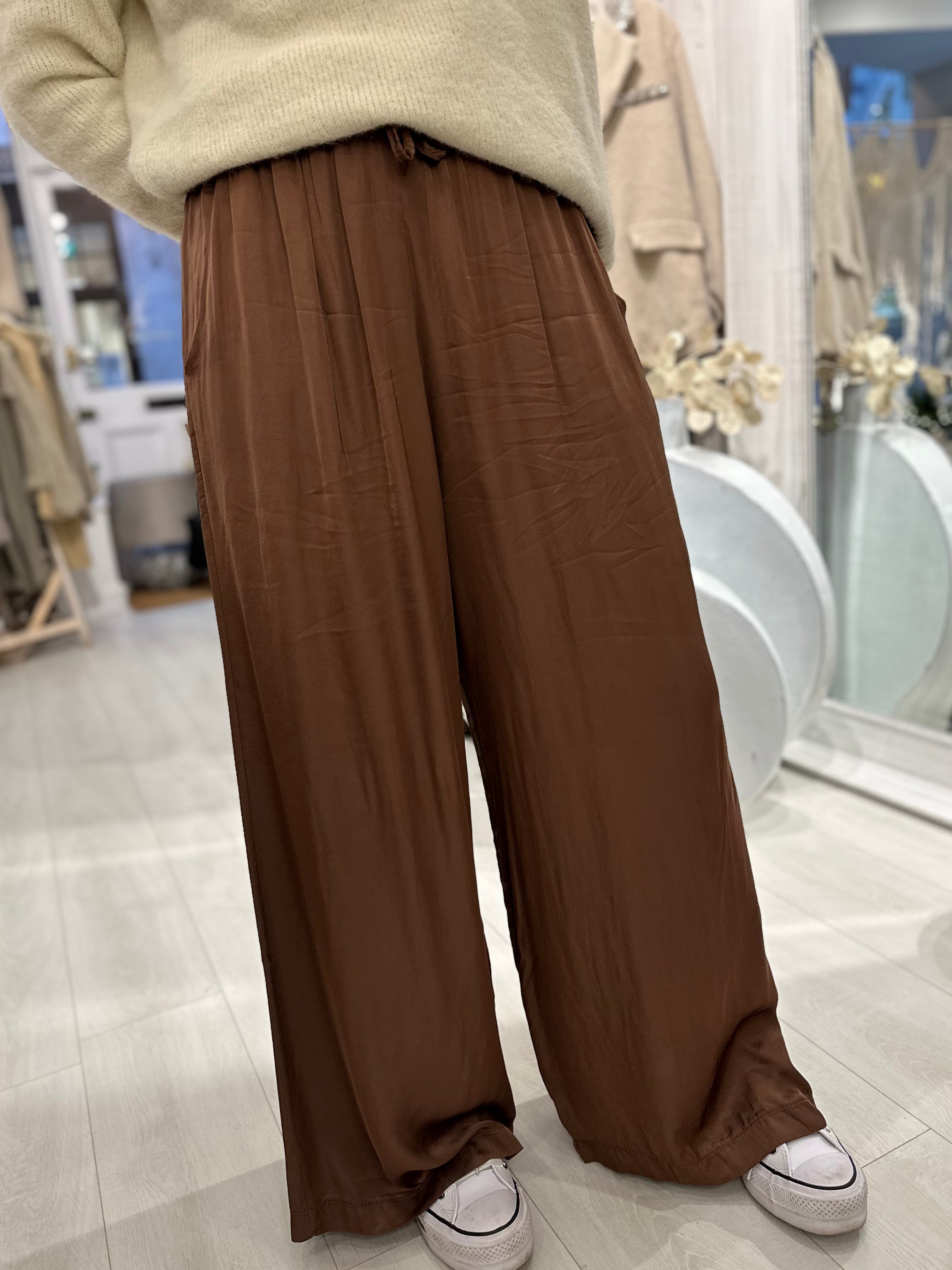 Ivy Satin Wide Leg Trouser