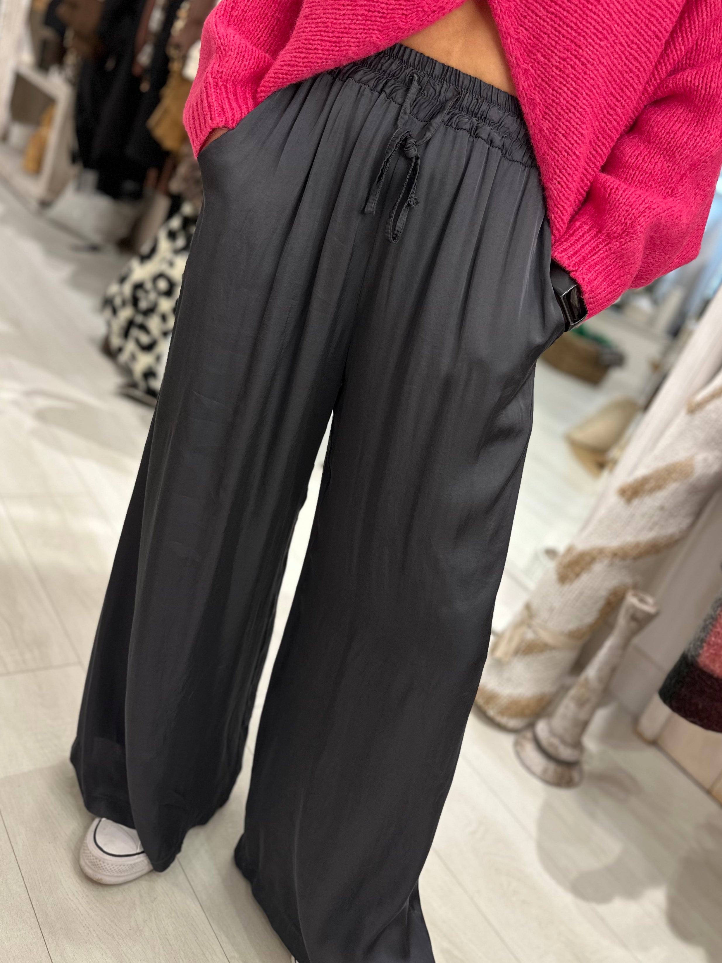 Ivy Satin Wide Leg Trouser