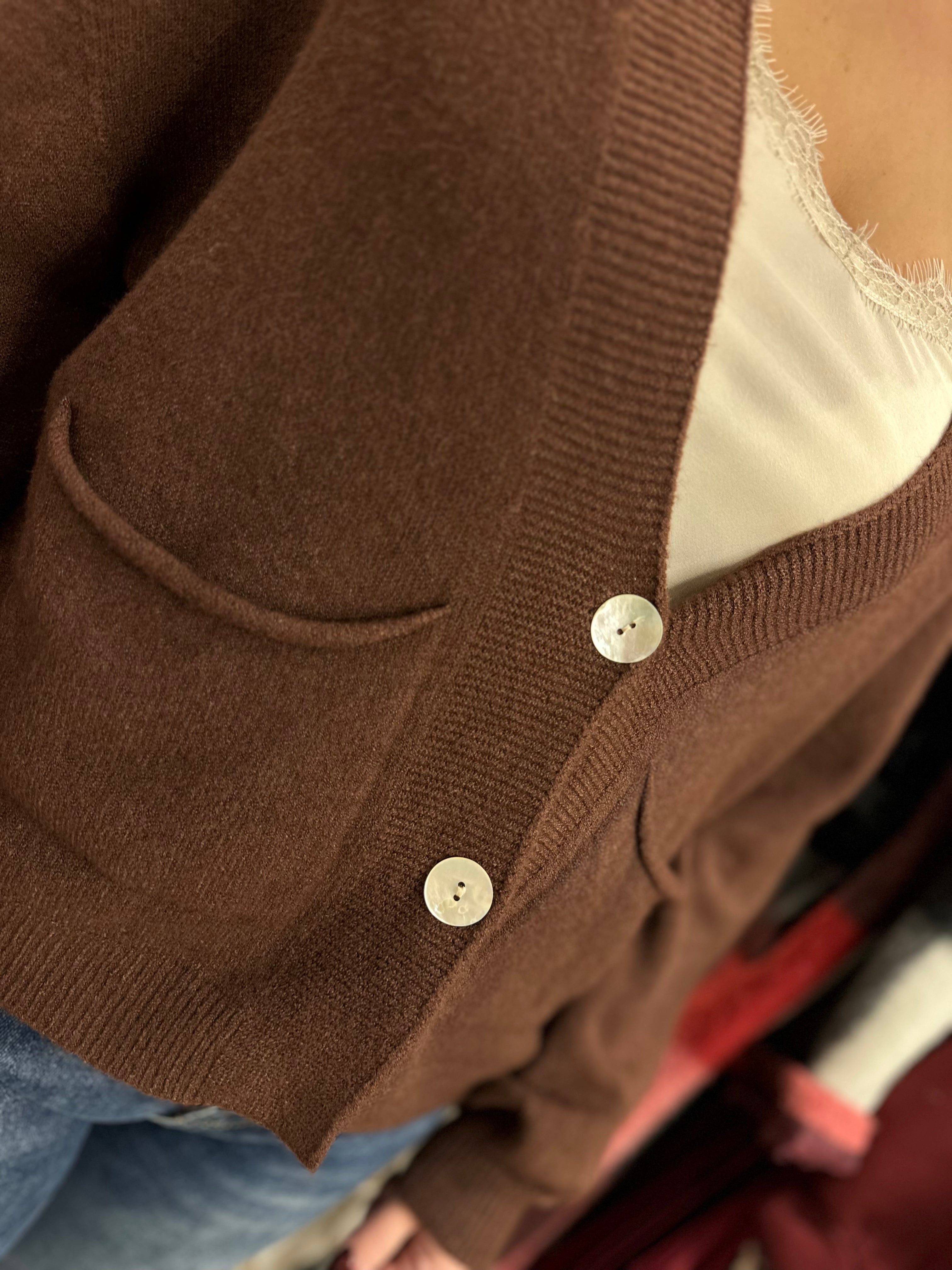 Luxe Button Up Pocketed Cardigan