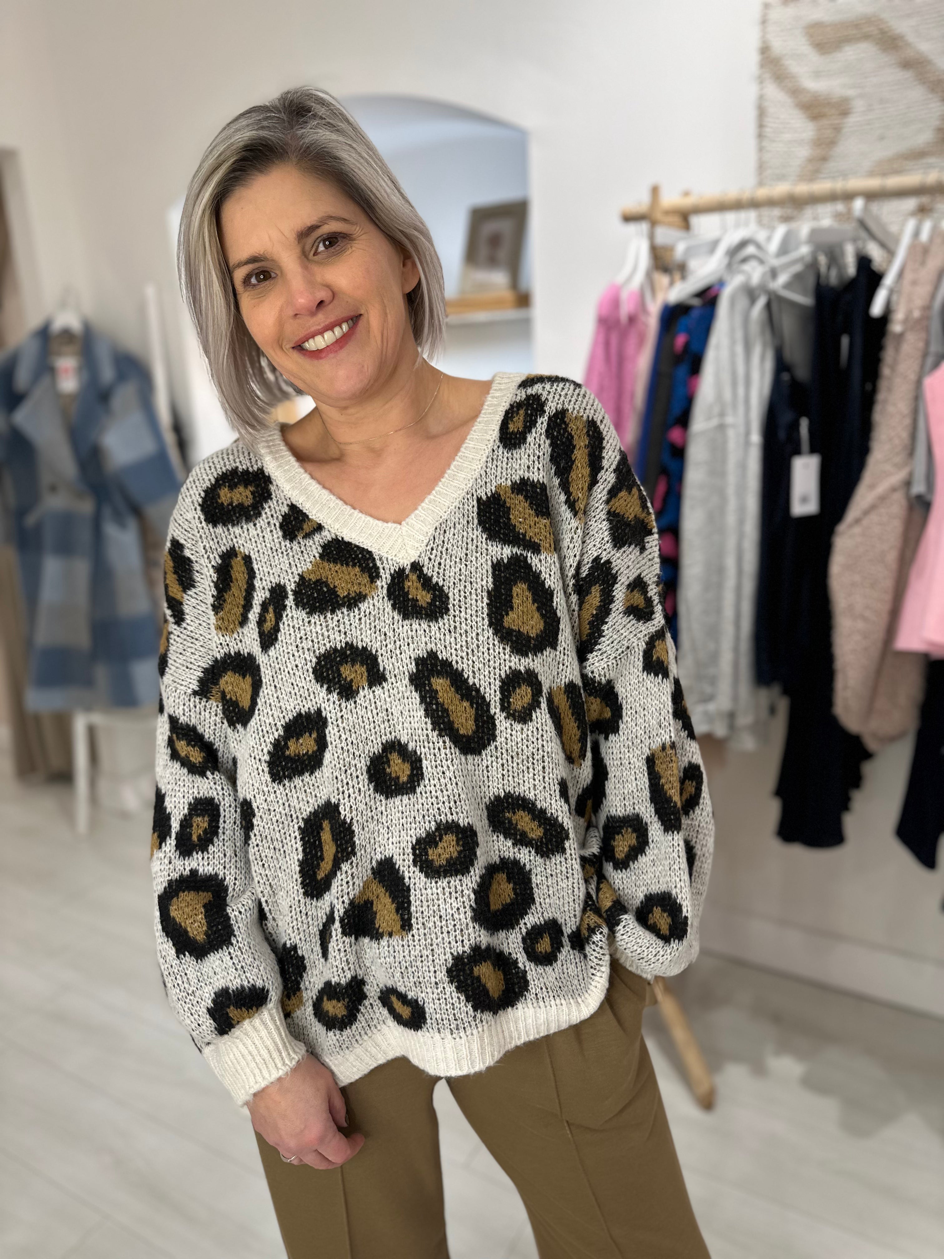 Moesha Leopard Oversized Jumper