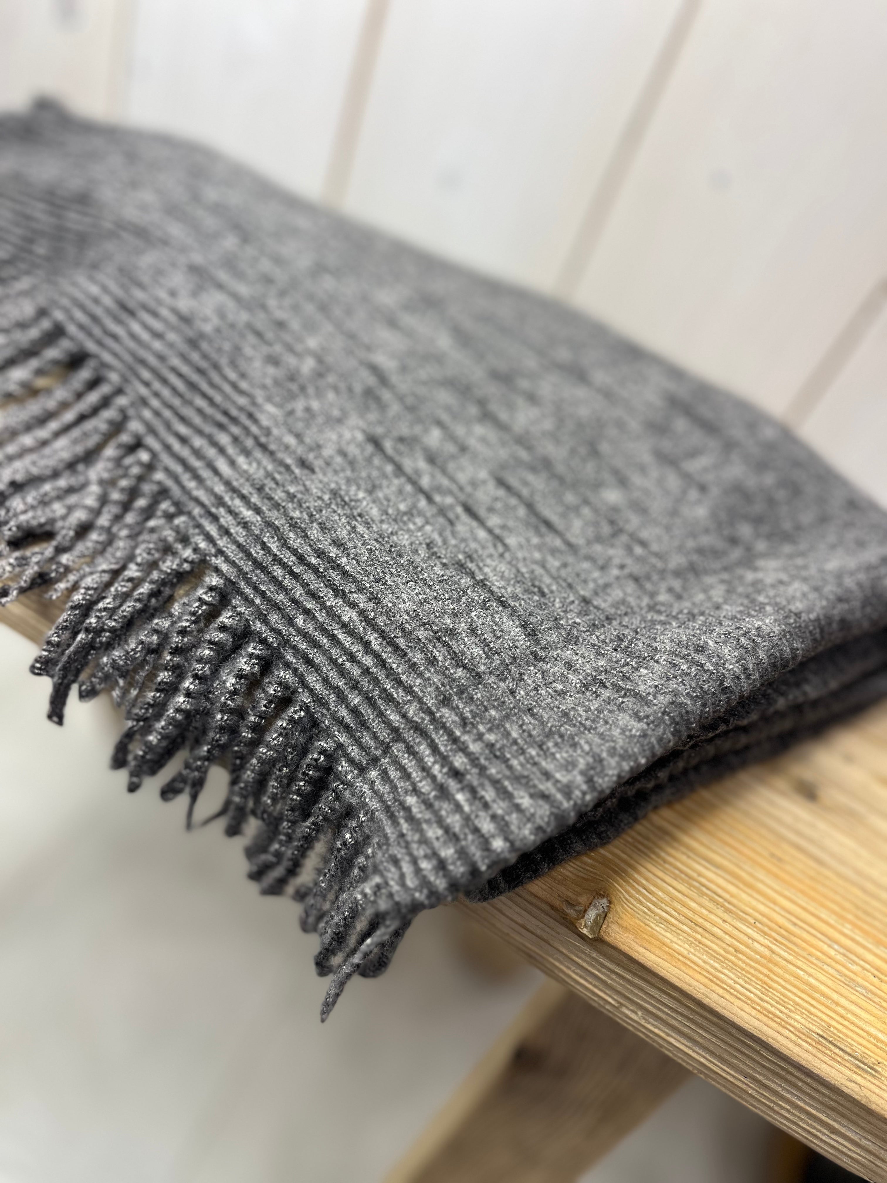 Ribbed Cashmere Blend Scarf