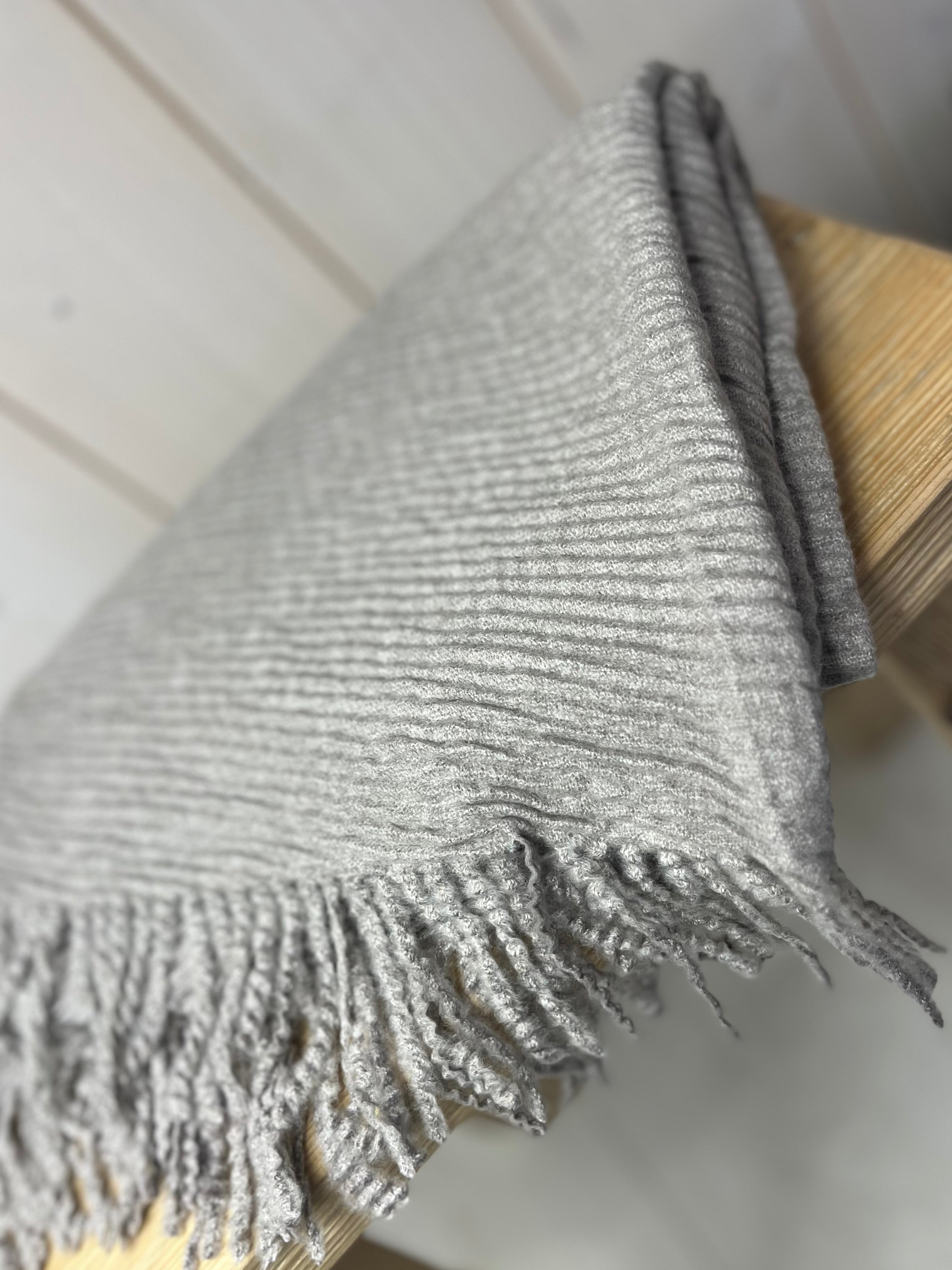 Ribbed Cashmere Blend Scarf