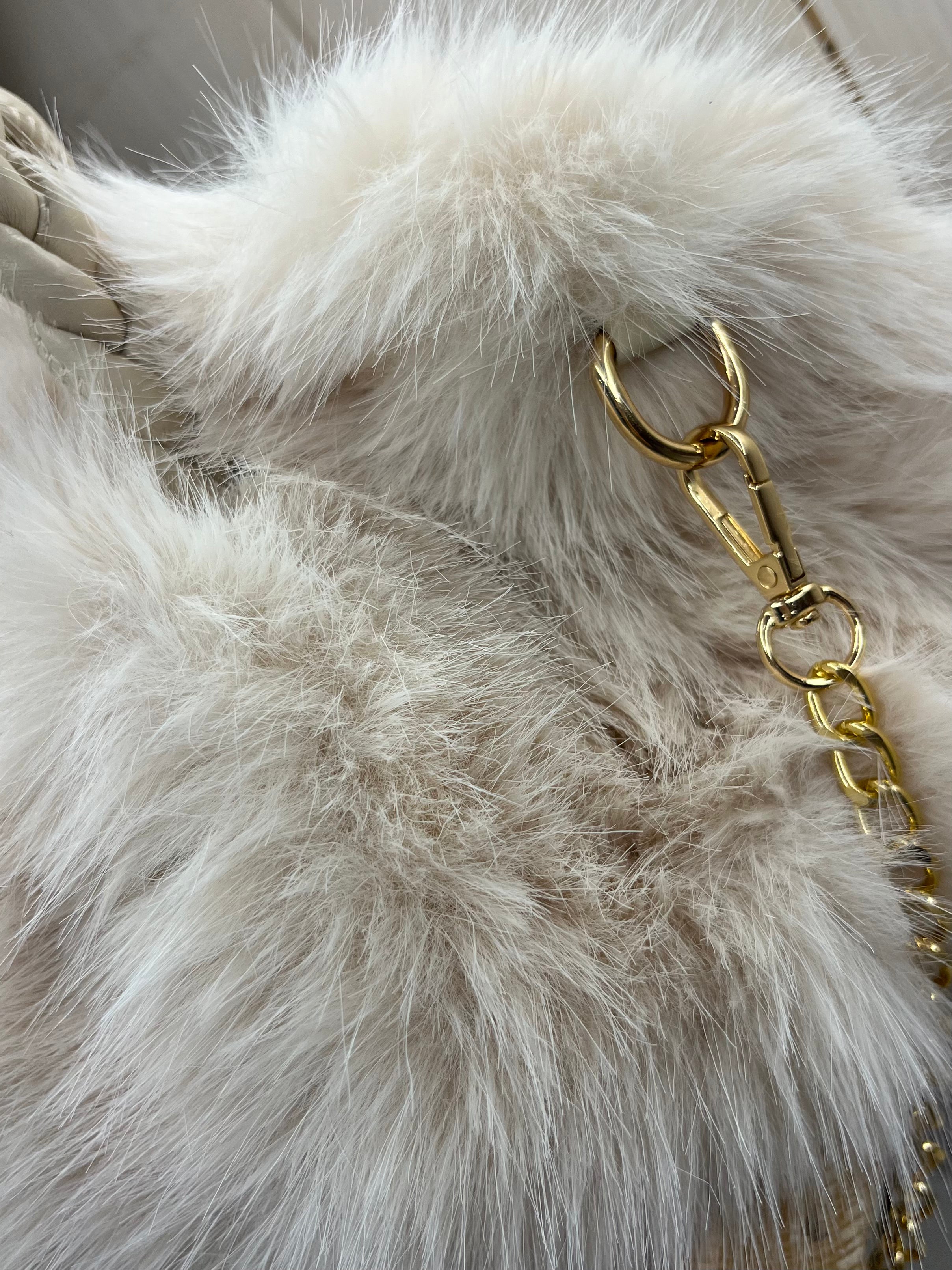 Faux Fur Chain Handbag