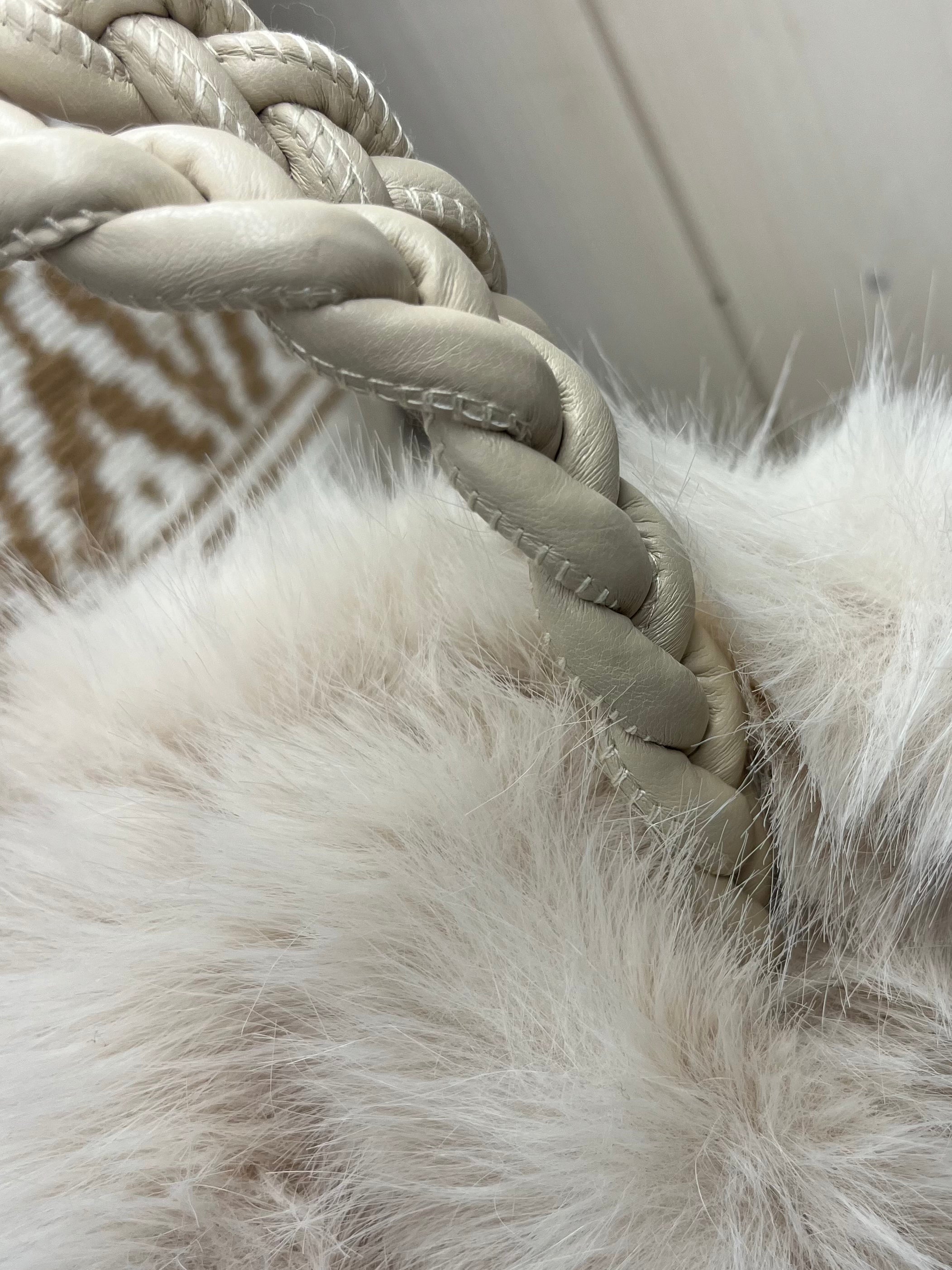 Faux Fur Chain Handbag