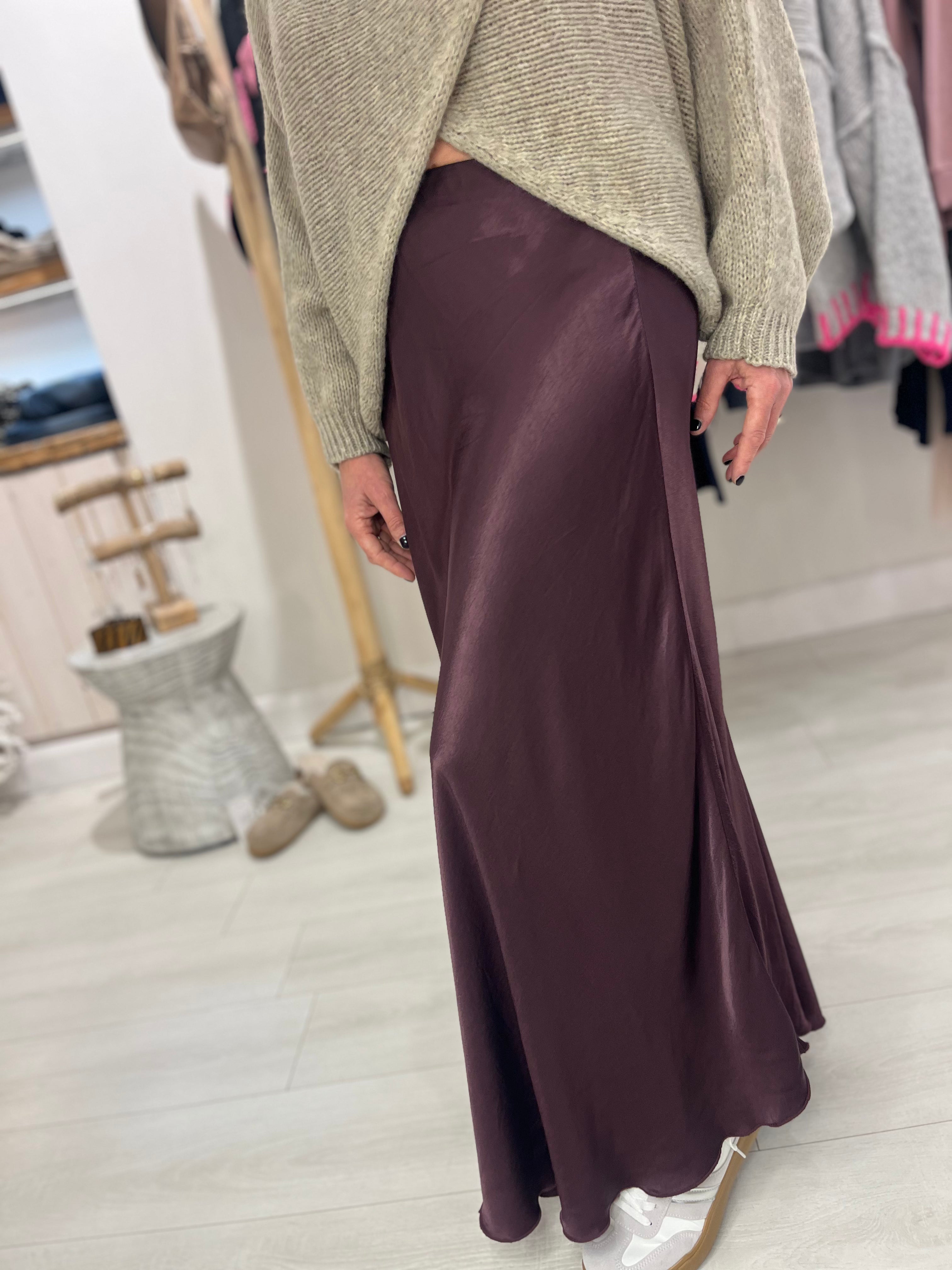 Satin Midi Skirt