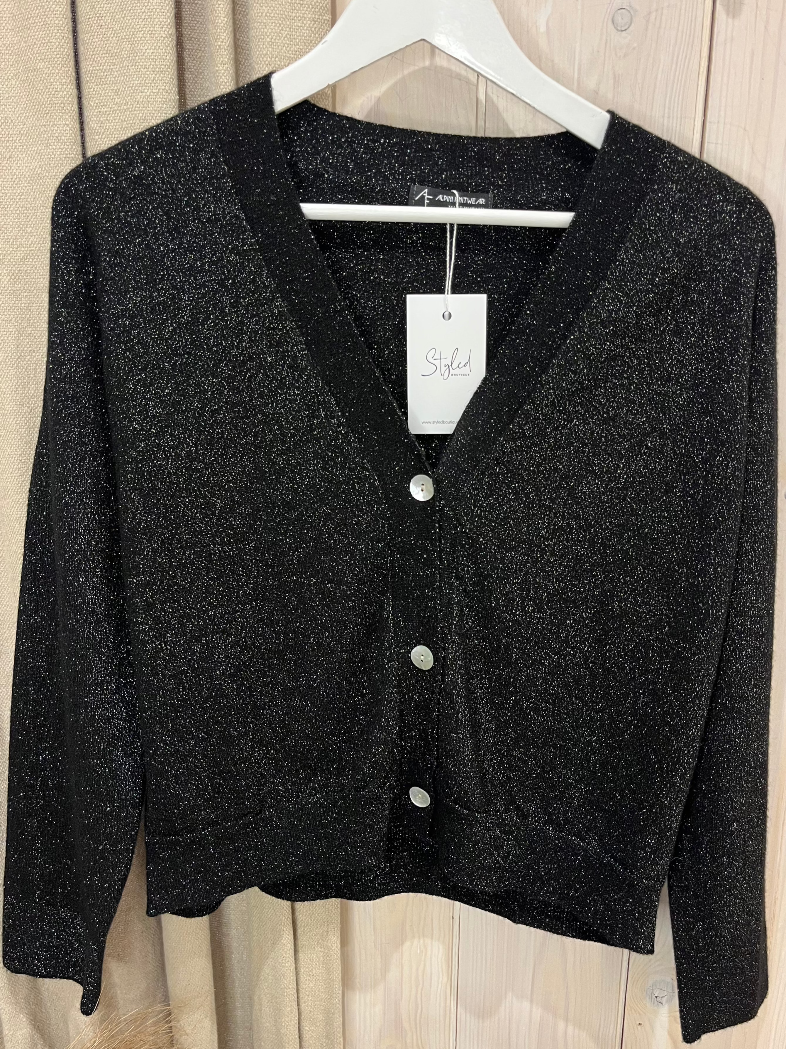 Luxe Shimmer Button Up Cardigan