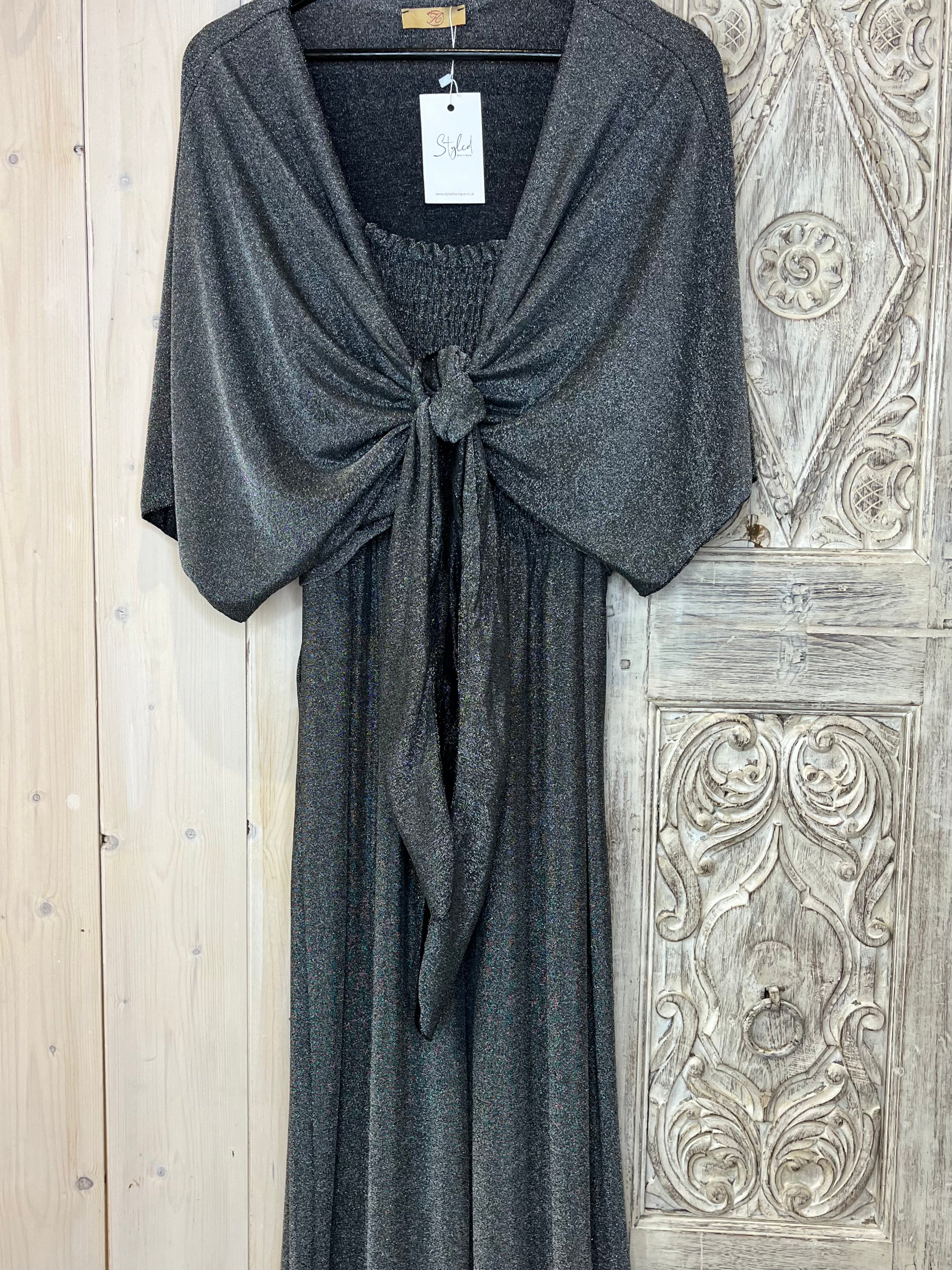 Shimmer Jumpsuit and Shawl Set