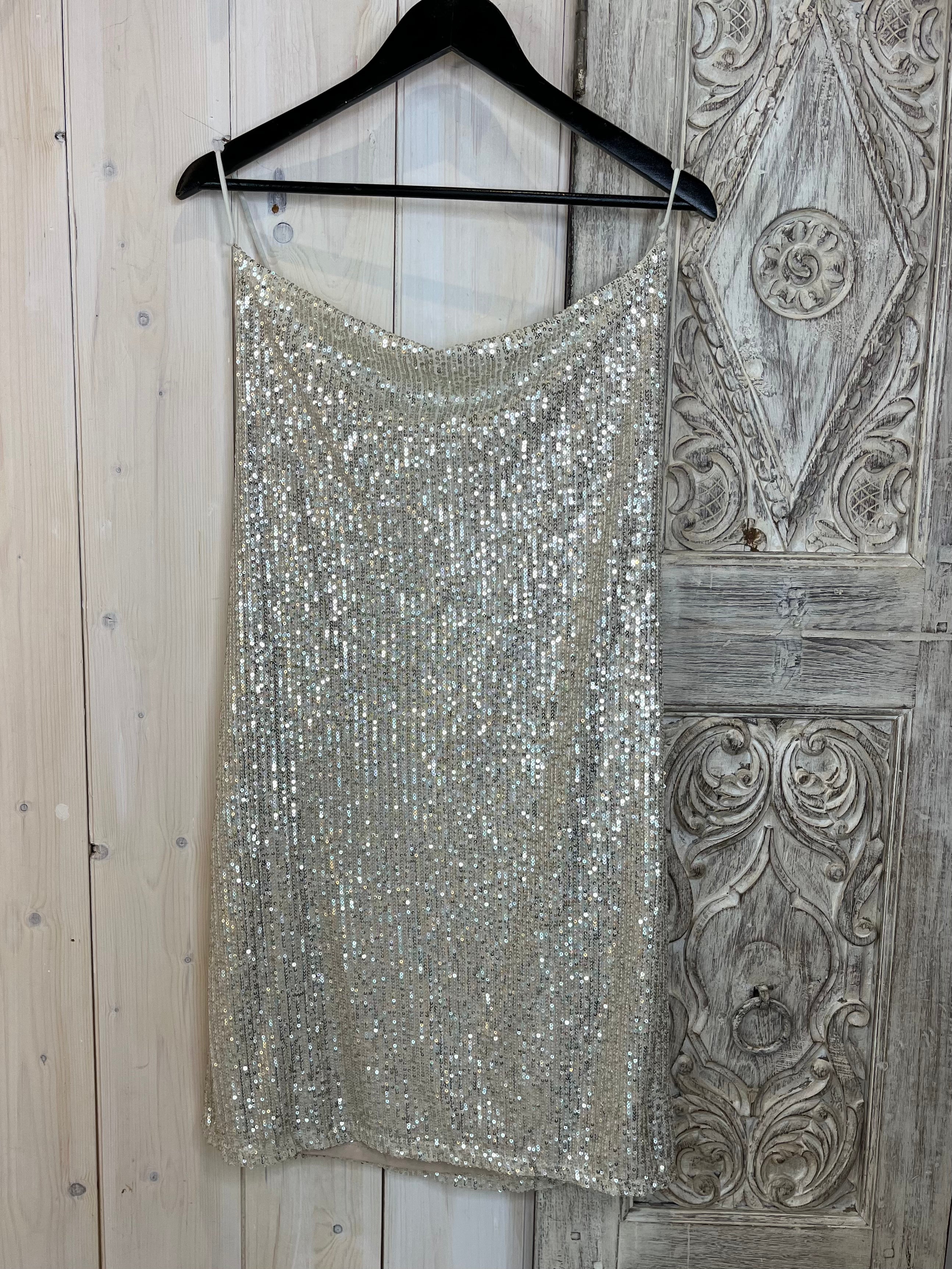 Sequin Cami Cowl Neck Mini Dress