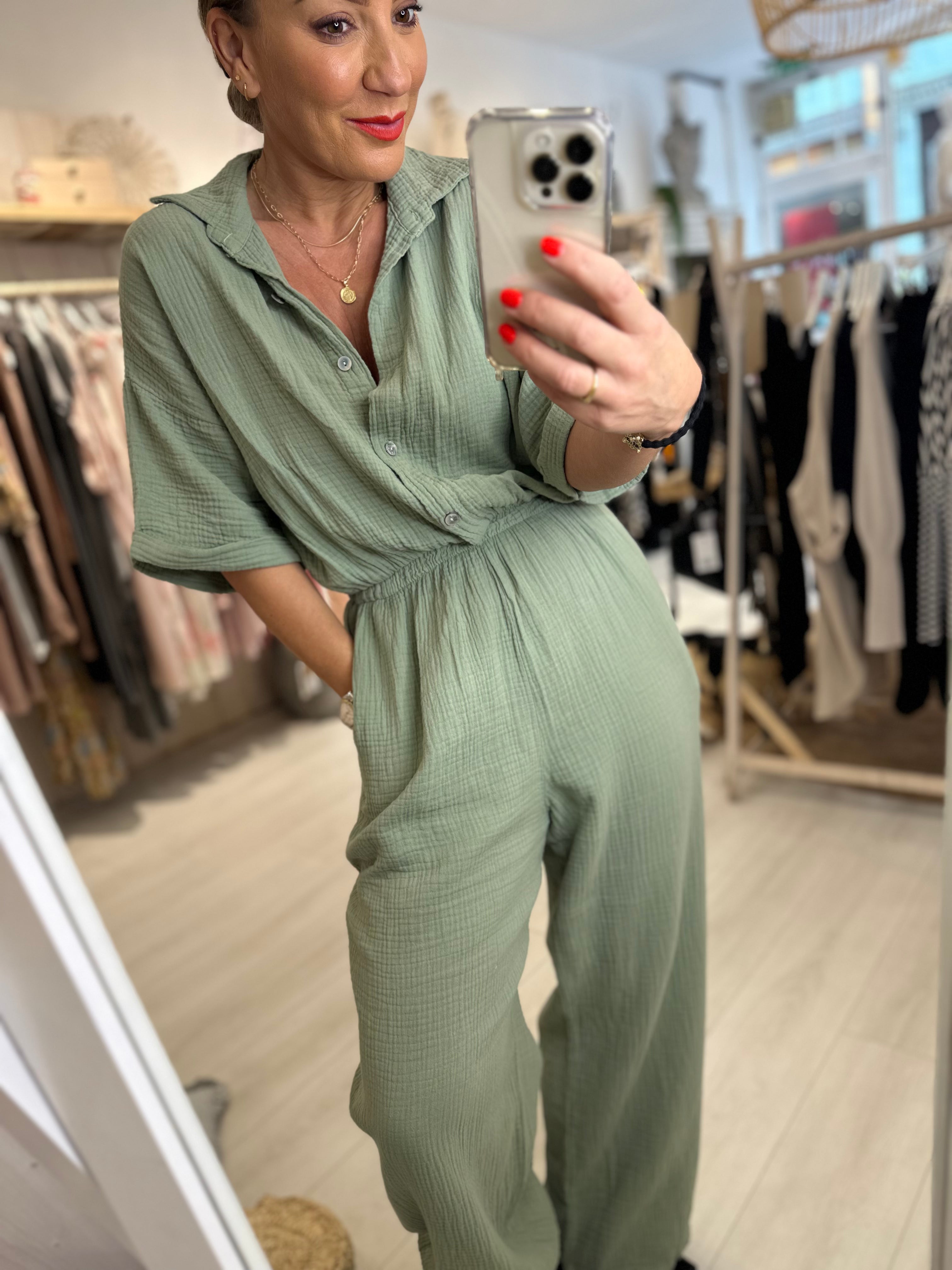 Isra Cheesecloth Jumpsuit