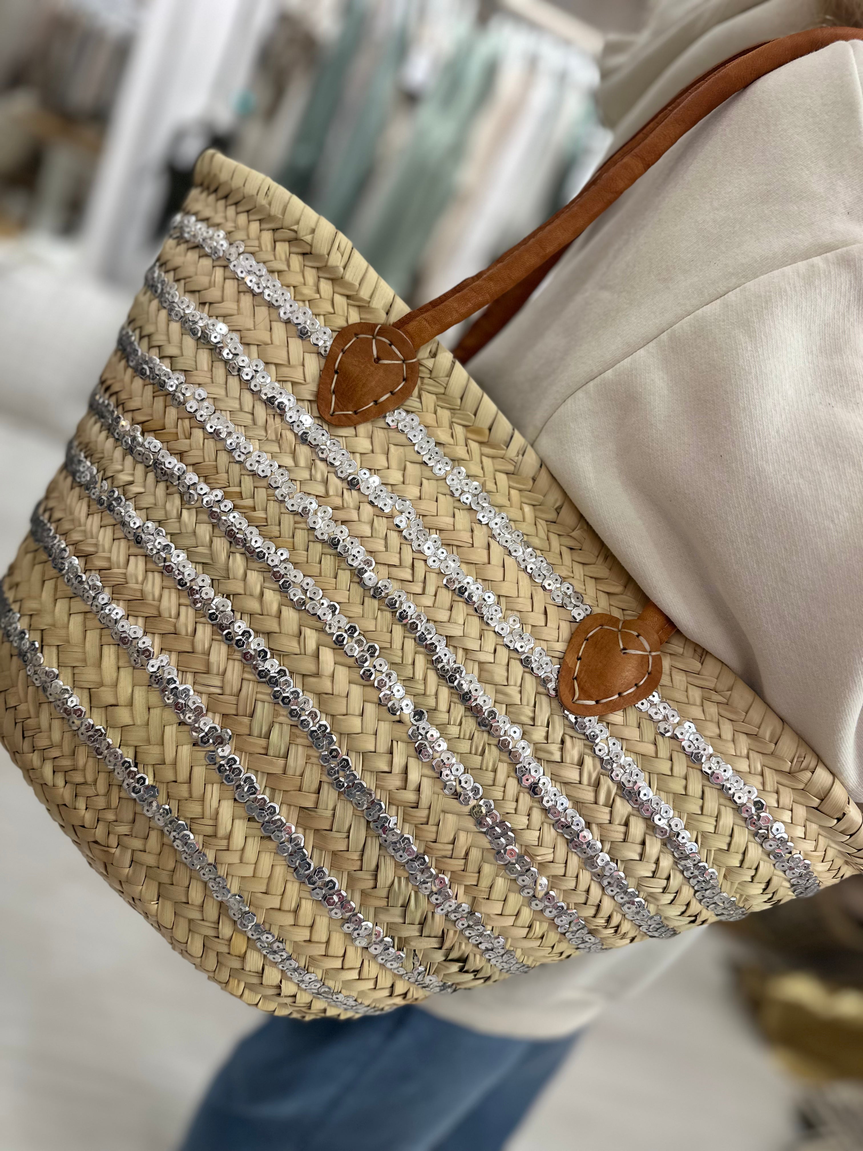 Handmade Silver Rattan Bag