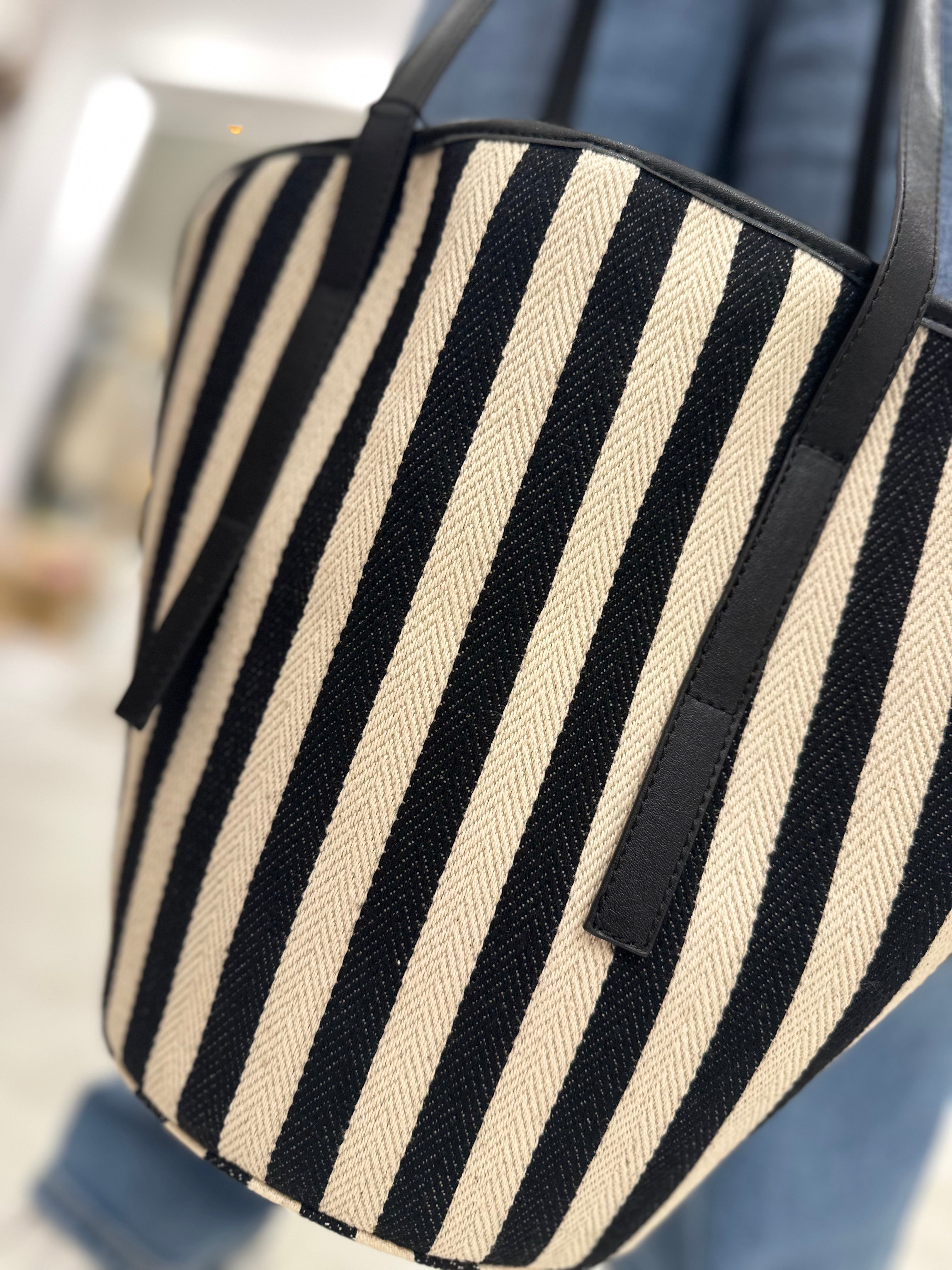 Stripe Bucket Bag