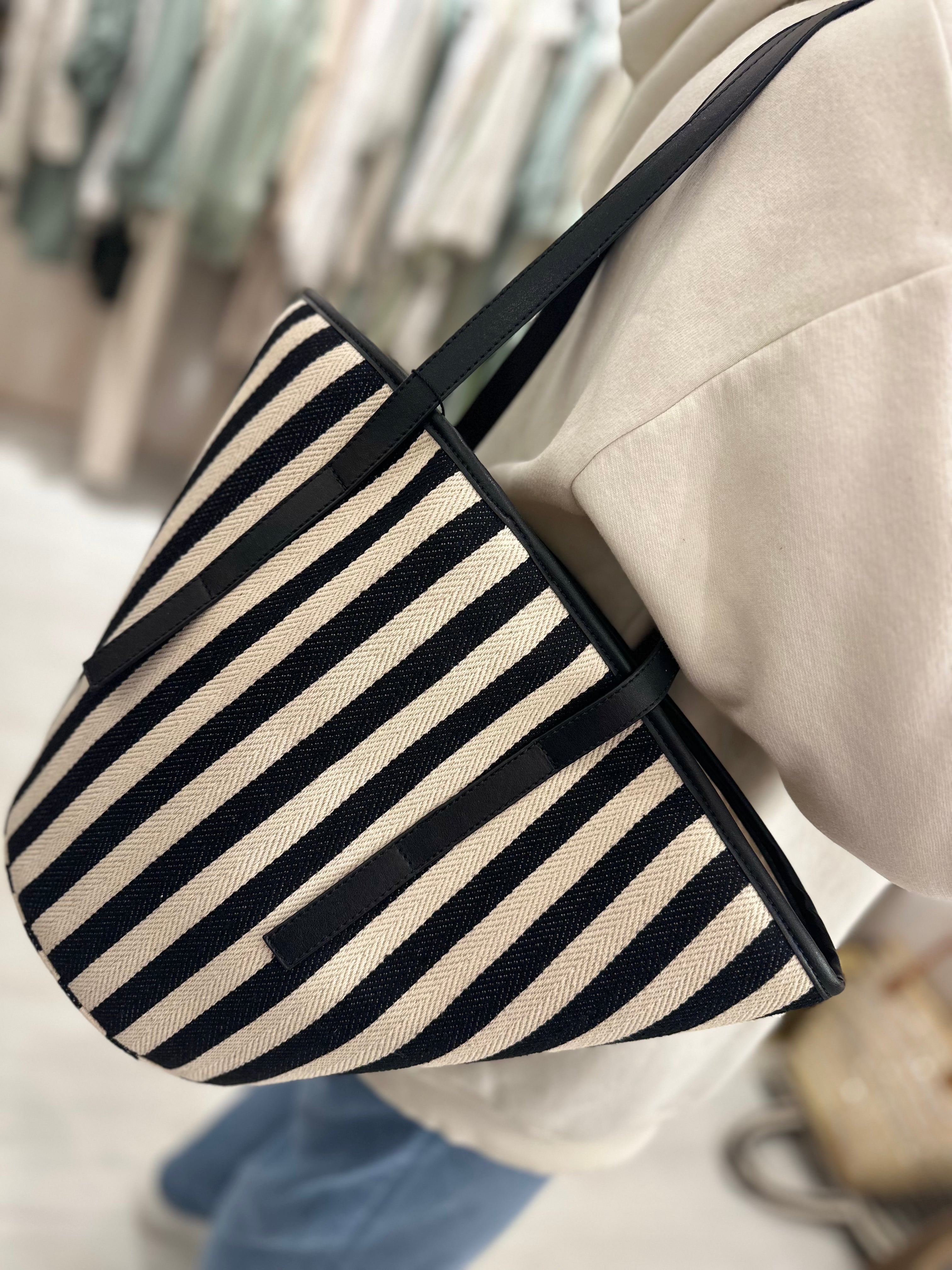 Stripe Bucket Bag