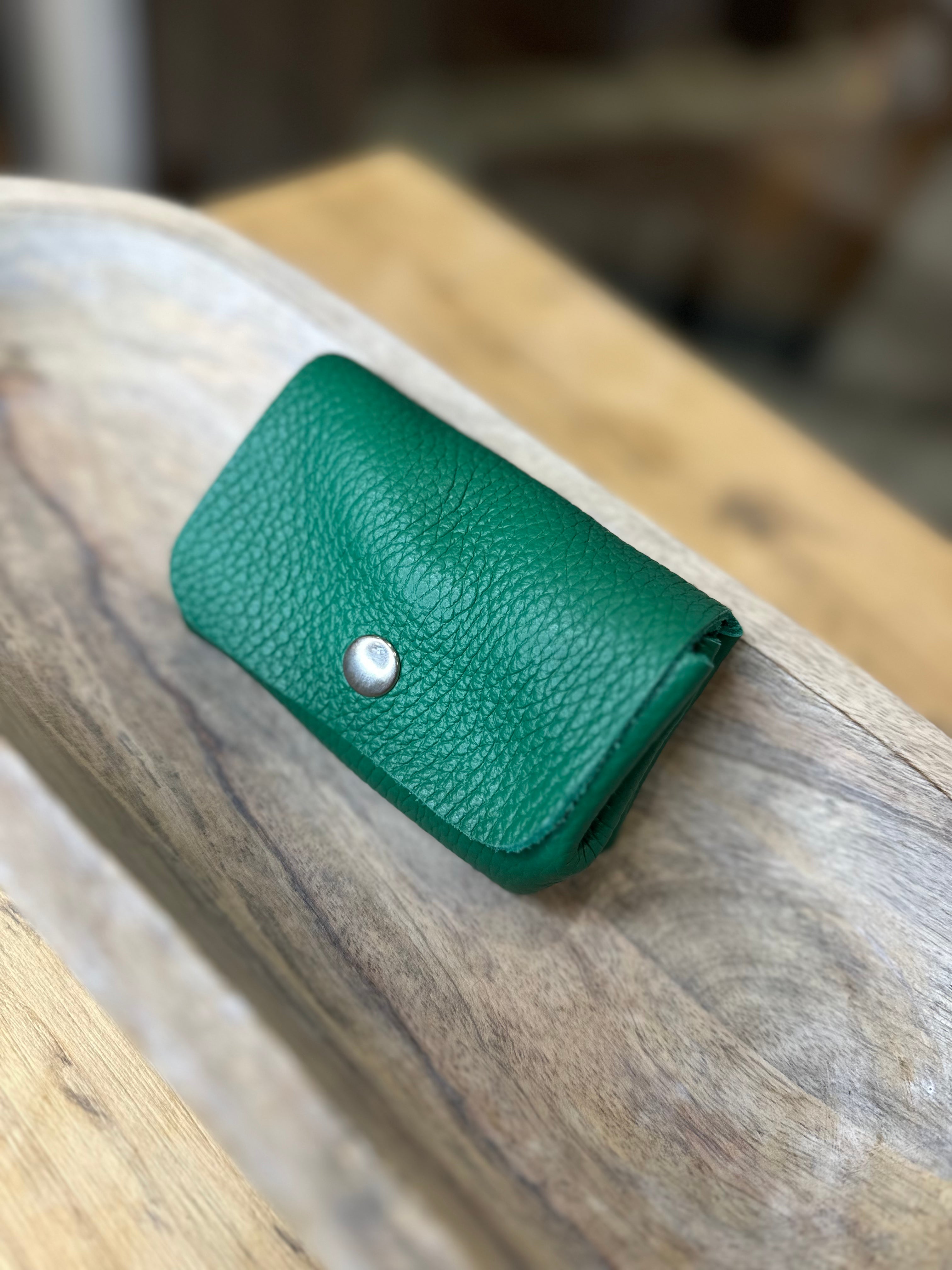 Double Coin Leather Purse