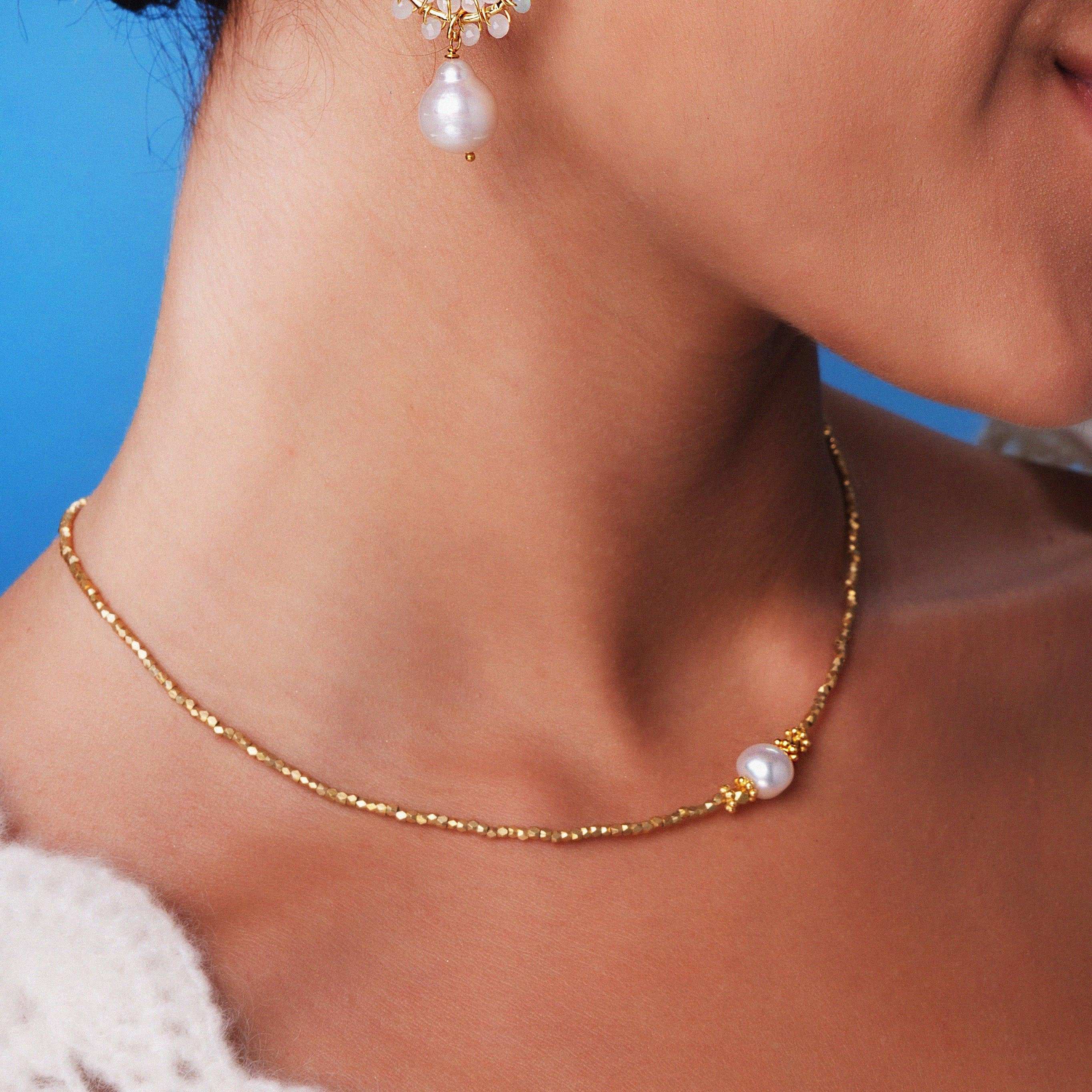 Bluebell Choker Freshwater Pearl