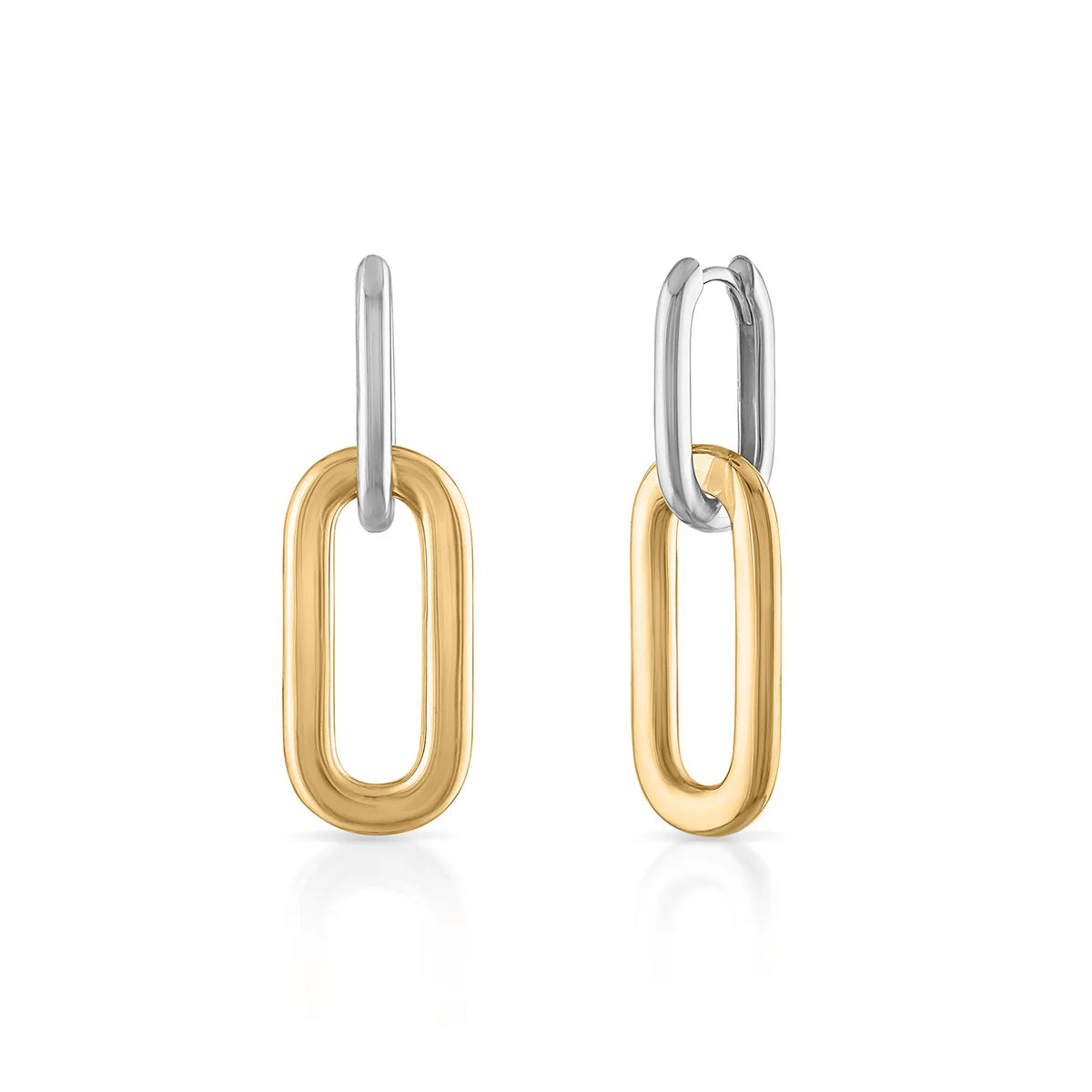 Two Tone U Hoop Convertible Earrings