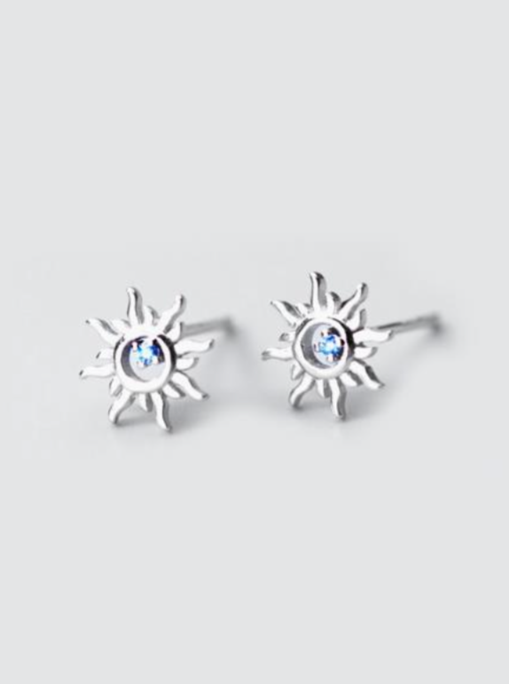 Silver Sun Studs