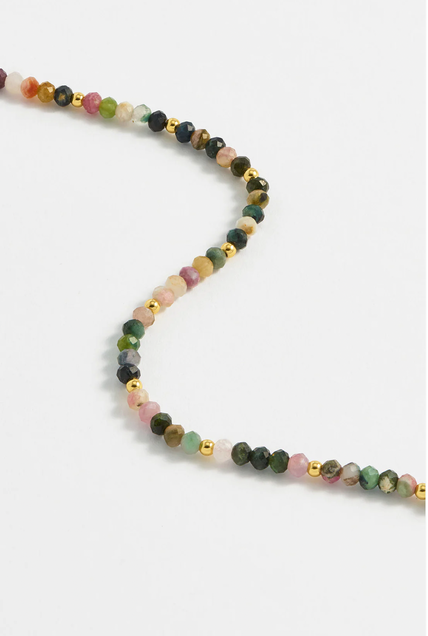 T-Bar Tourmaline Beaded Necklace