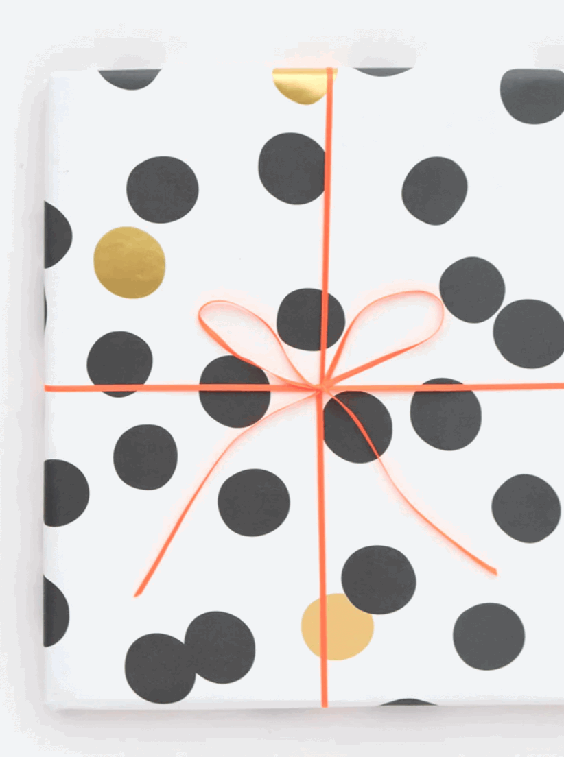 Black/Gold Spot Wrapping Paper