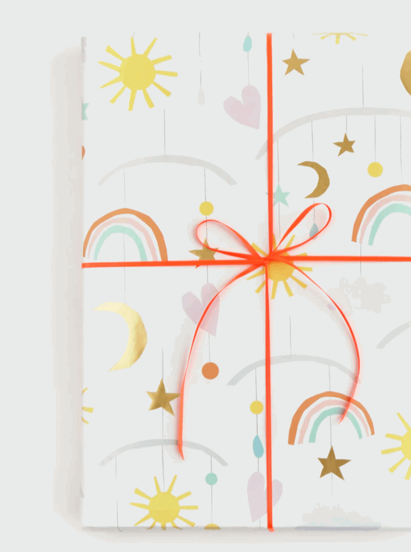 Rainbow Gold Print Wrapping Paper