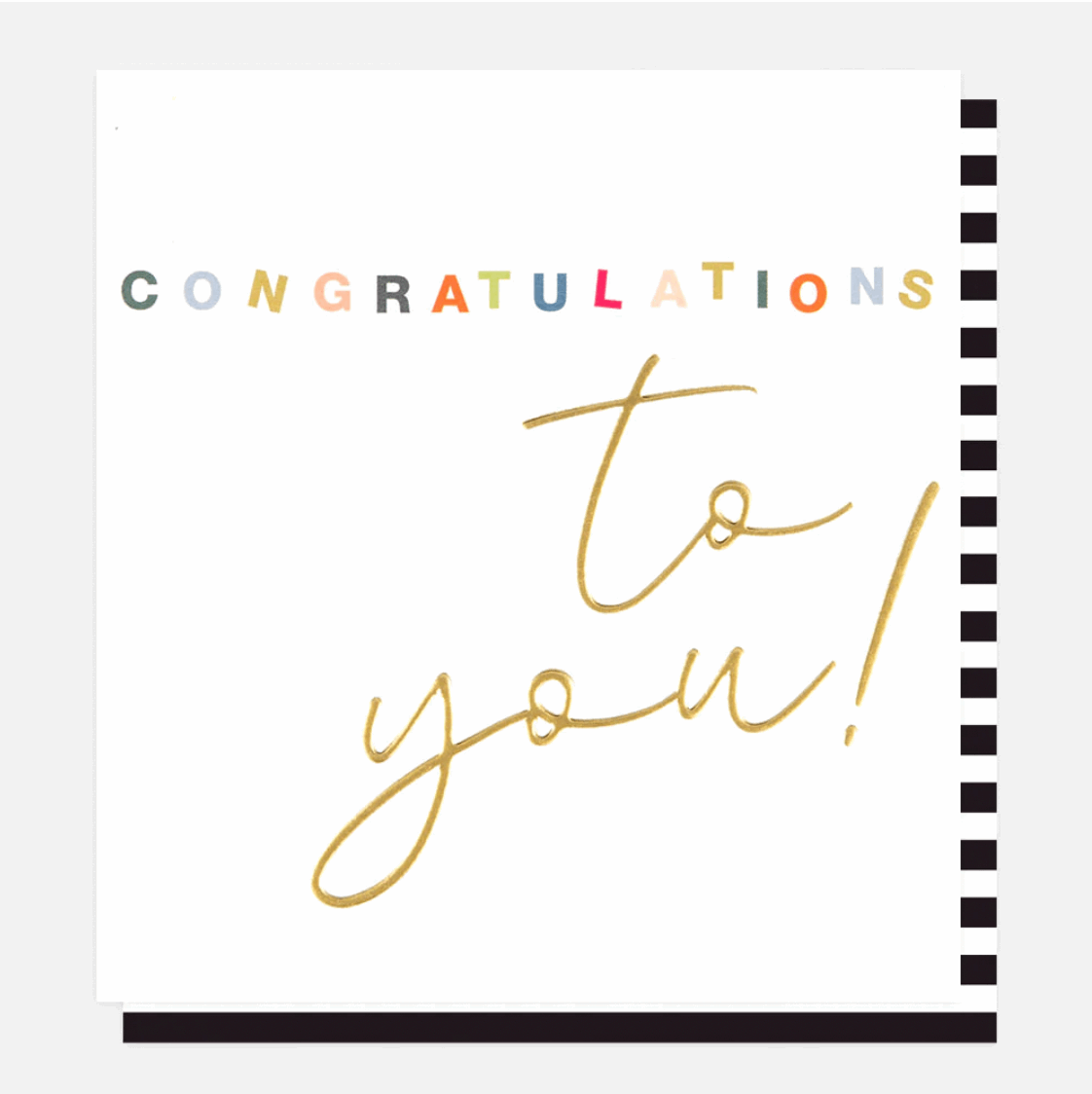 Gold Calligraphy Congratulations To You Card