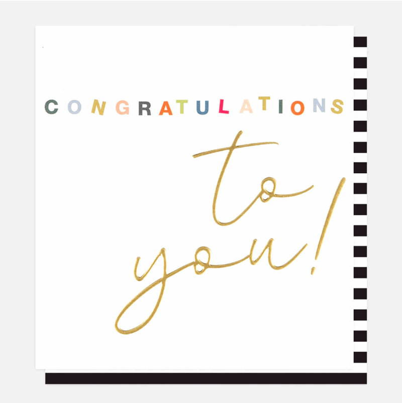 Gold Calligraphy Congratulations To You Card