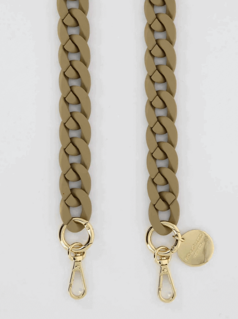 Matte Beige and Gold Chunky Phone Chain