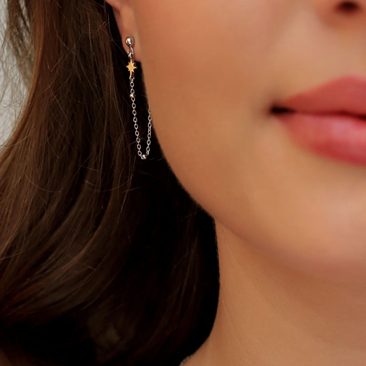 Star Chain Drop Earrings