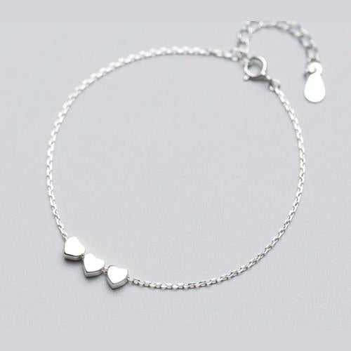 Heart Trio Bracelet - Silver