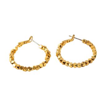 Polygon hoop earring in gold