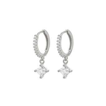 Diamond shape huggie earring