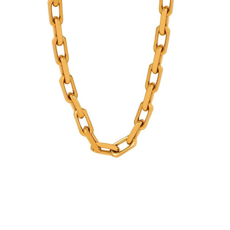 Chunky Oval Chain Necklace: Gold