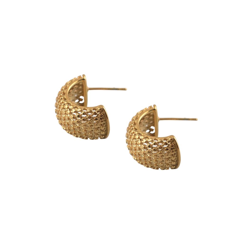 Textured Curve Earring in Gold